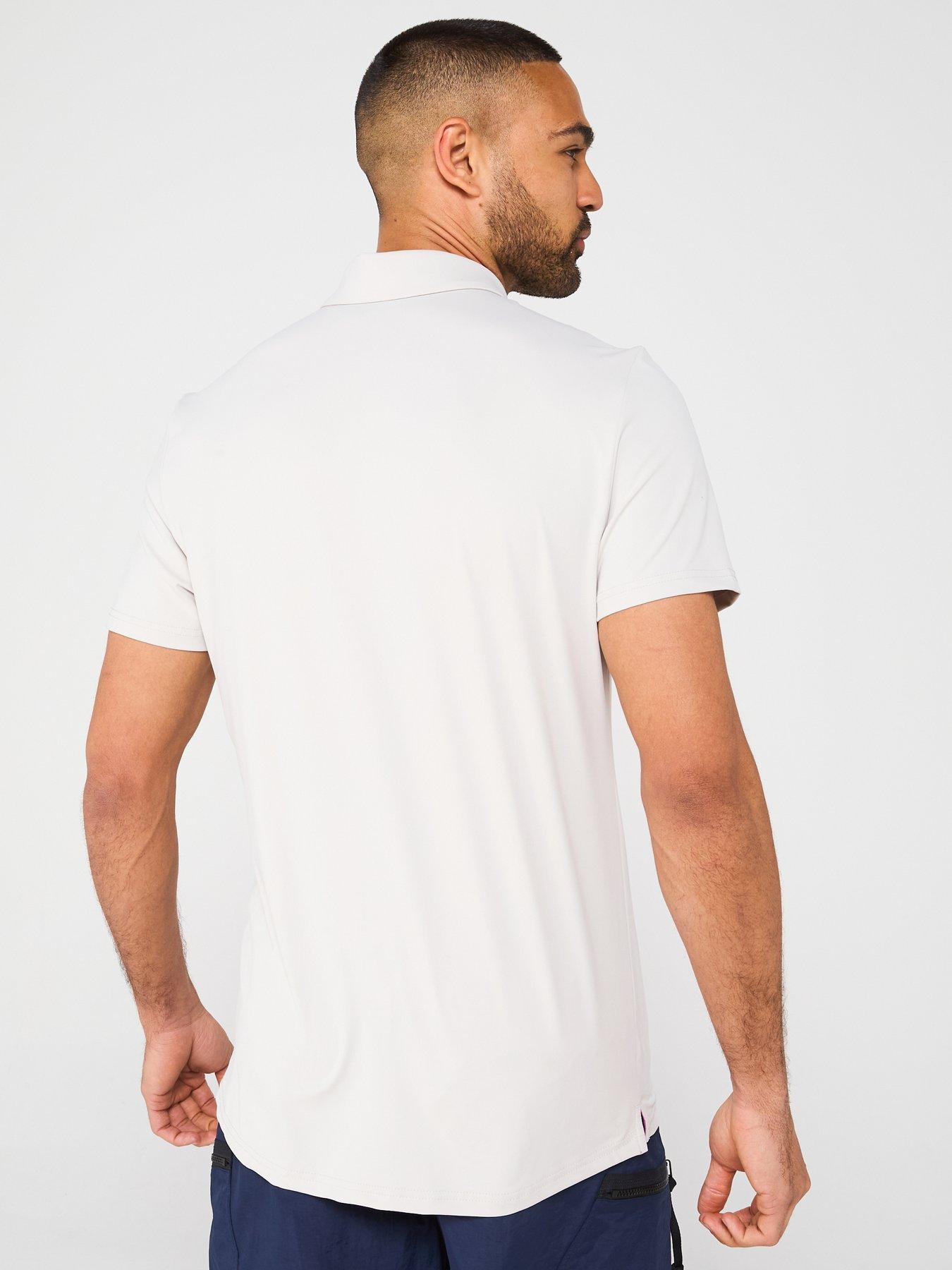  image of lyle-scott-mens-contrast-placket-polo-shirt-cream