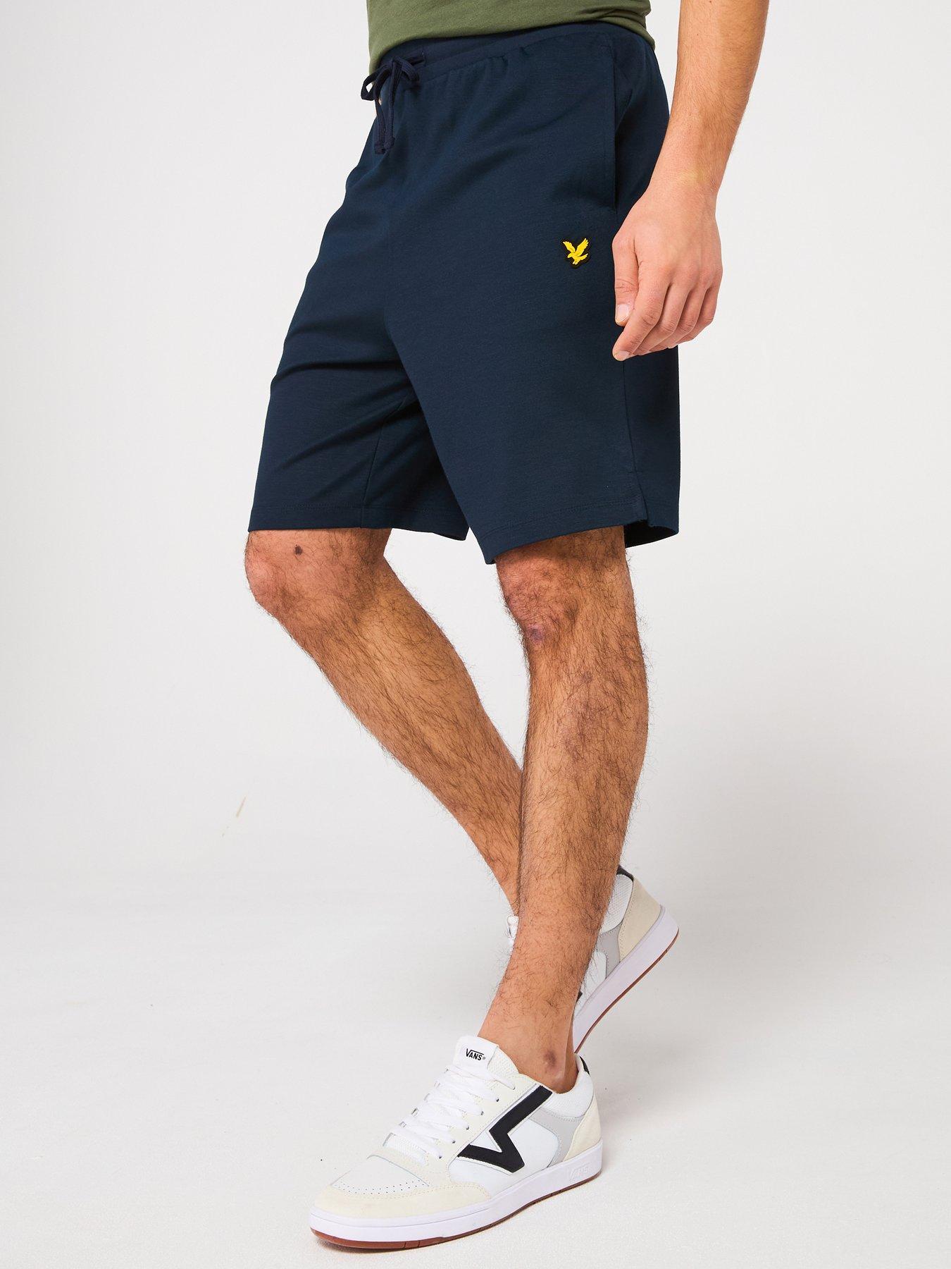  image of lyle-scott-mens-fly-fleece-shorts-navy
