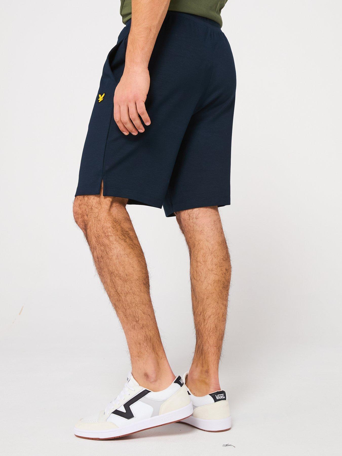  image of lyle-scott-mens-fly-fleece-shorts-navy