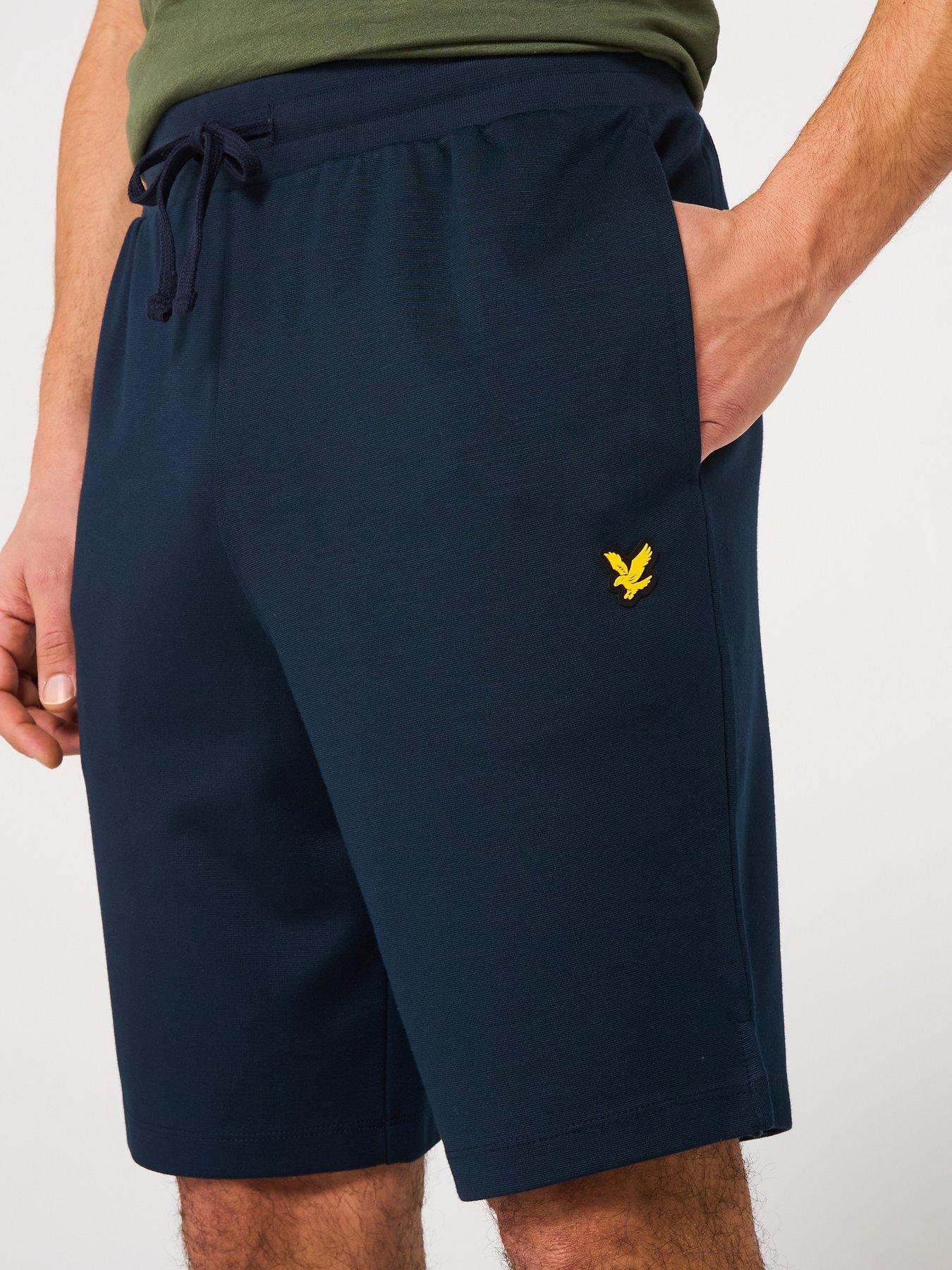 image of lyle-scott-mens-fly-fleece-shorts-navy