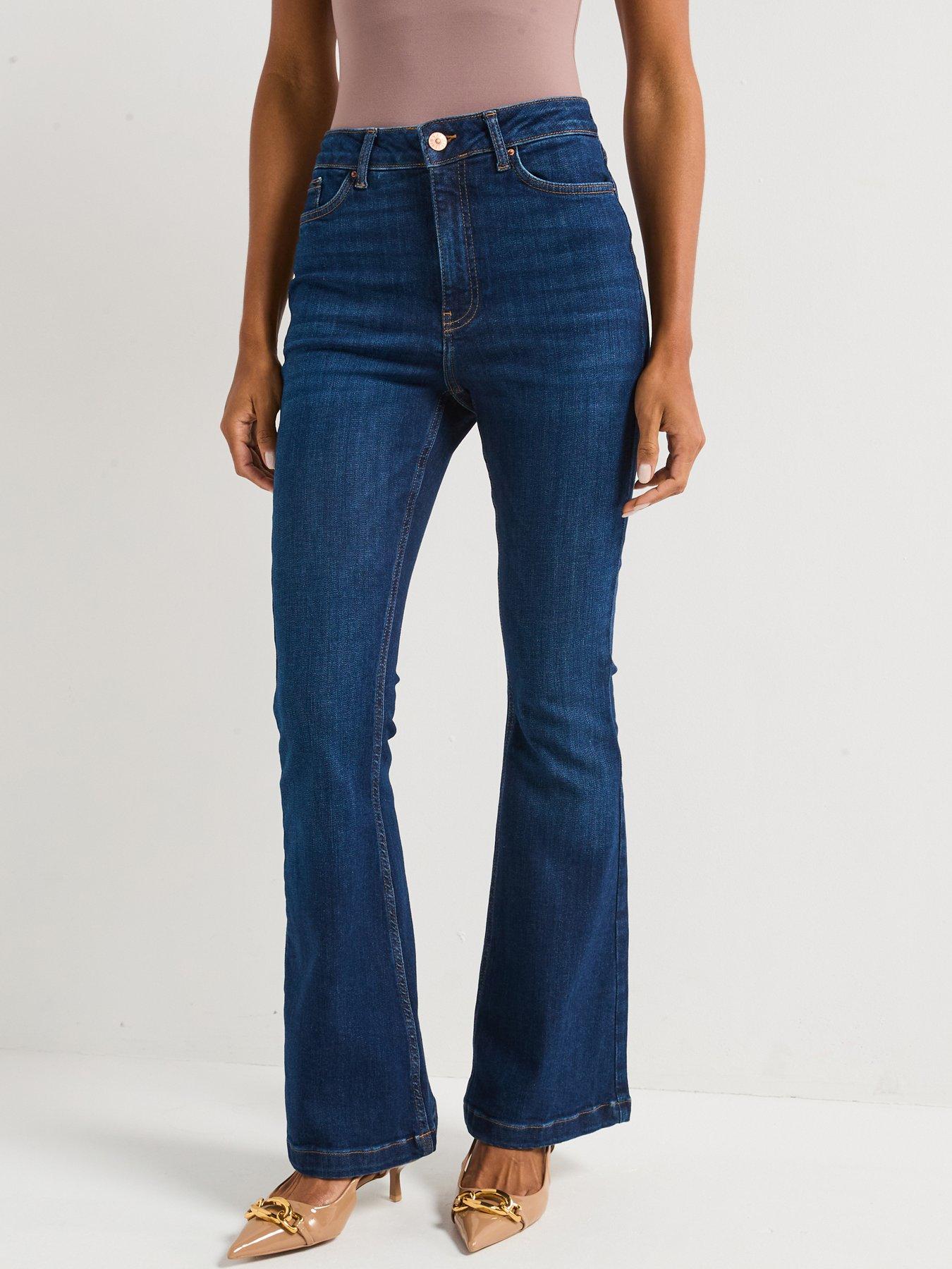 V by Very High Waist Flare Jean - Dark Wash