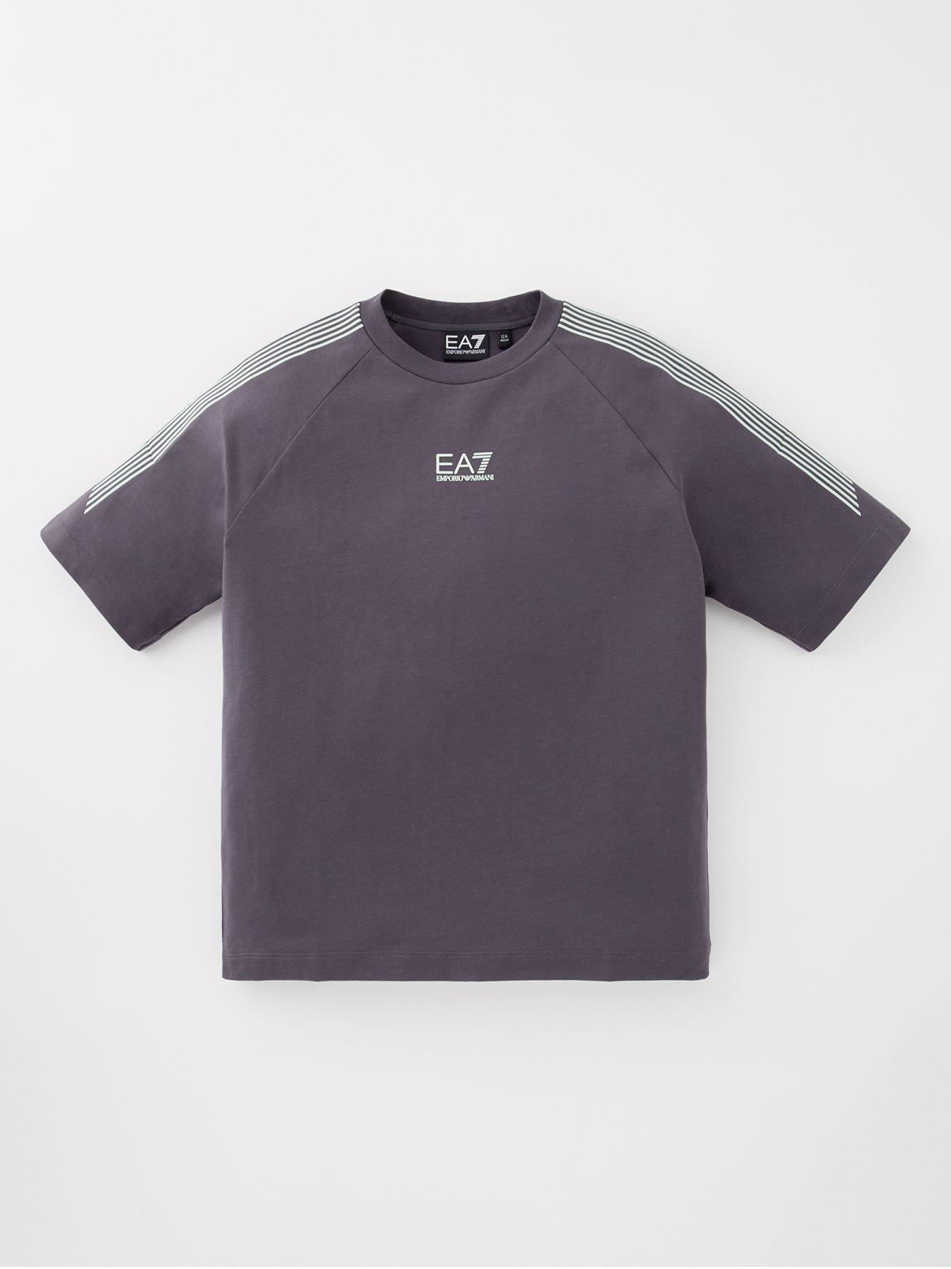 EA7 Emporio Armani Boys 7 Lines Short Sleeve T-Shirt - Dark Grey