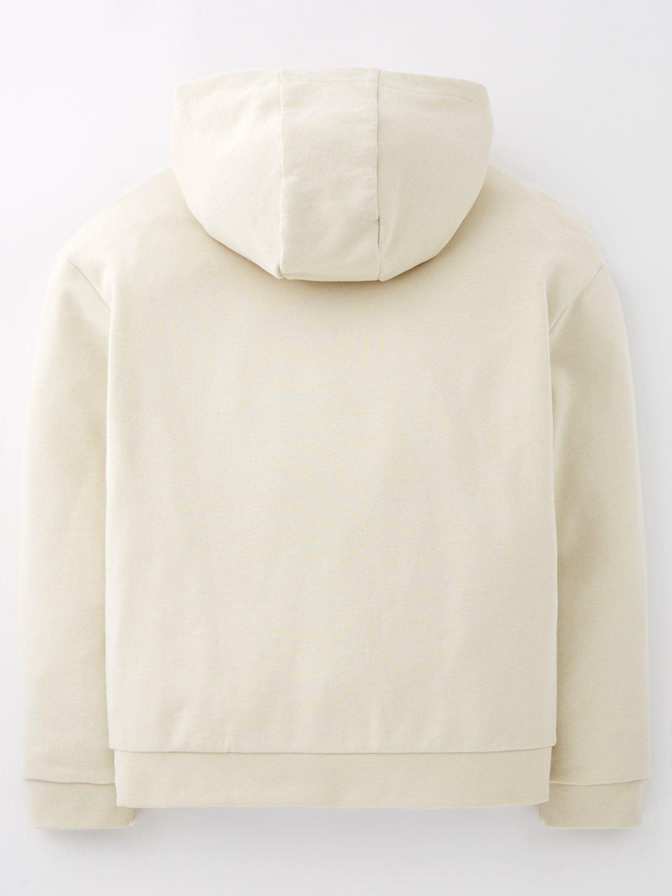  image of ea7-emporio-armani-boys-oversized-logo-hoodie-beige