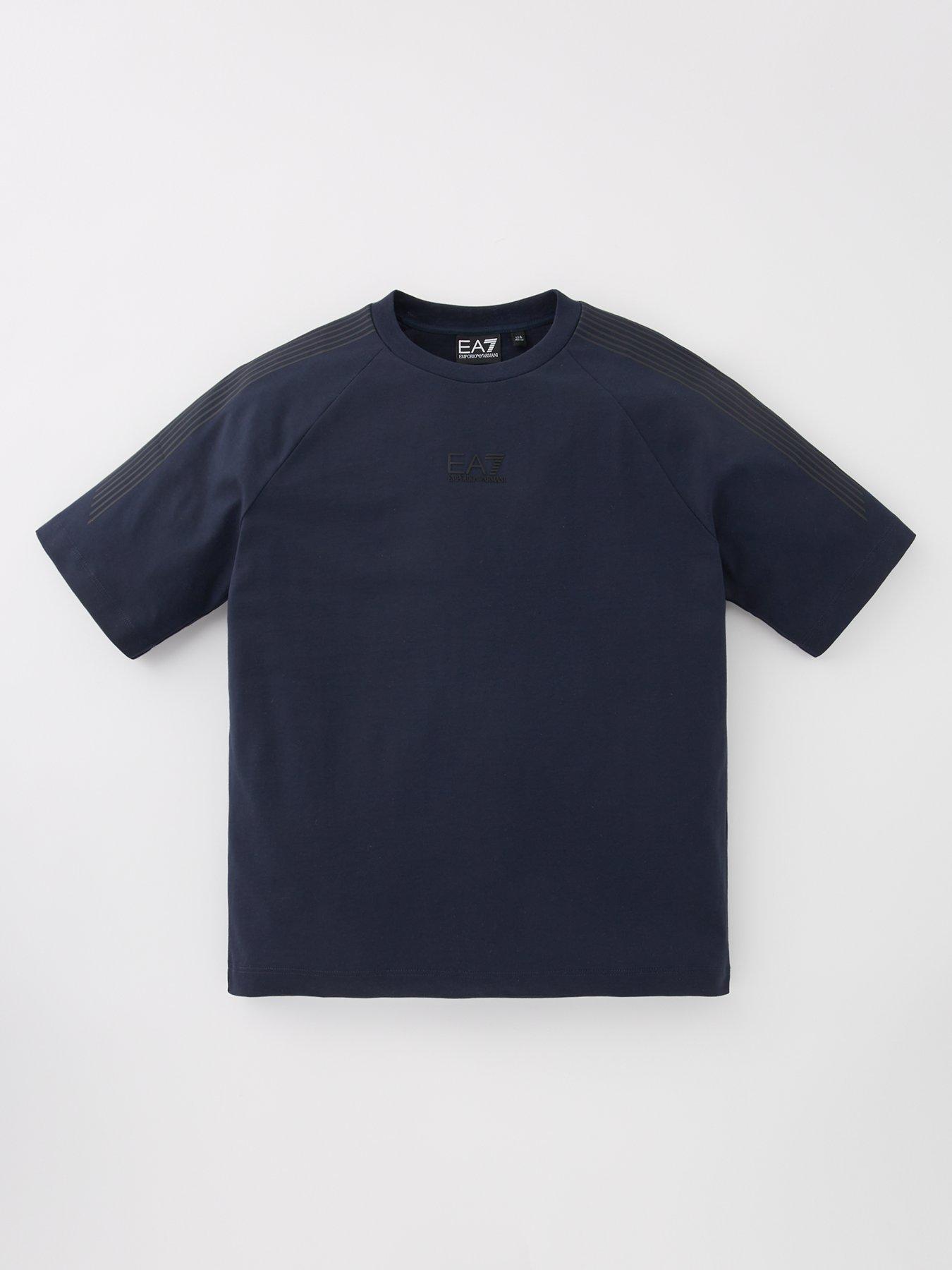EA7 Emporio Armani Boys 7 Lines Short Sleeve T-Shirt - Navy