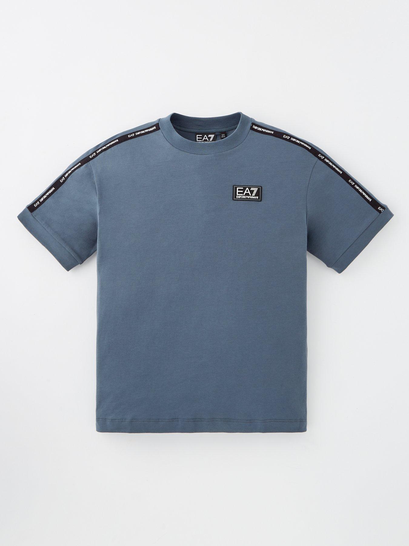 undefined Boys Tape Logo Short Sleeve T-Shirt - Dark Grey