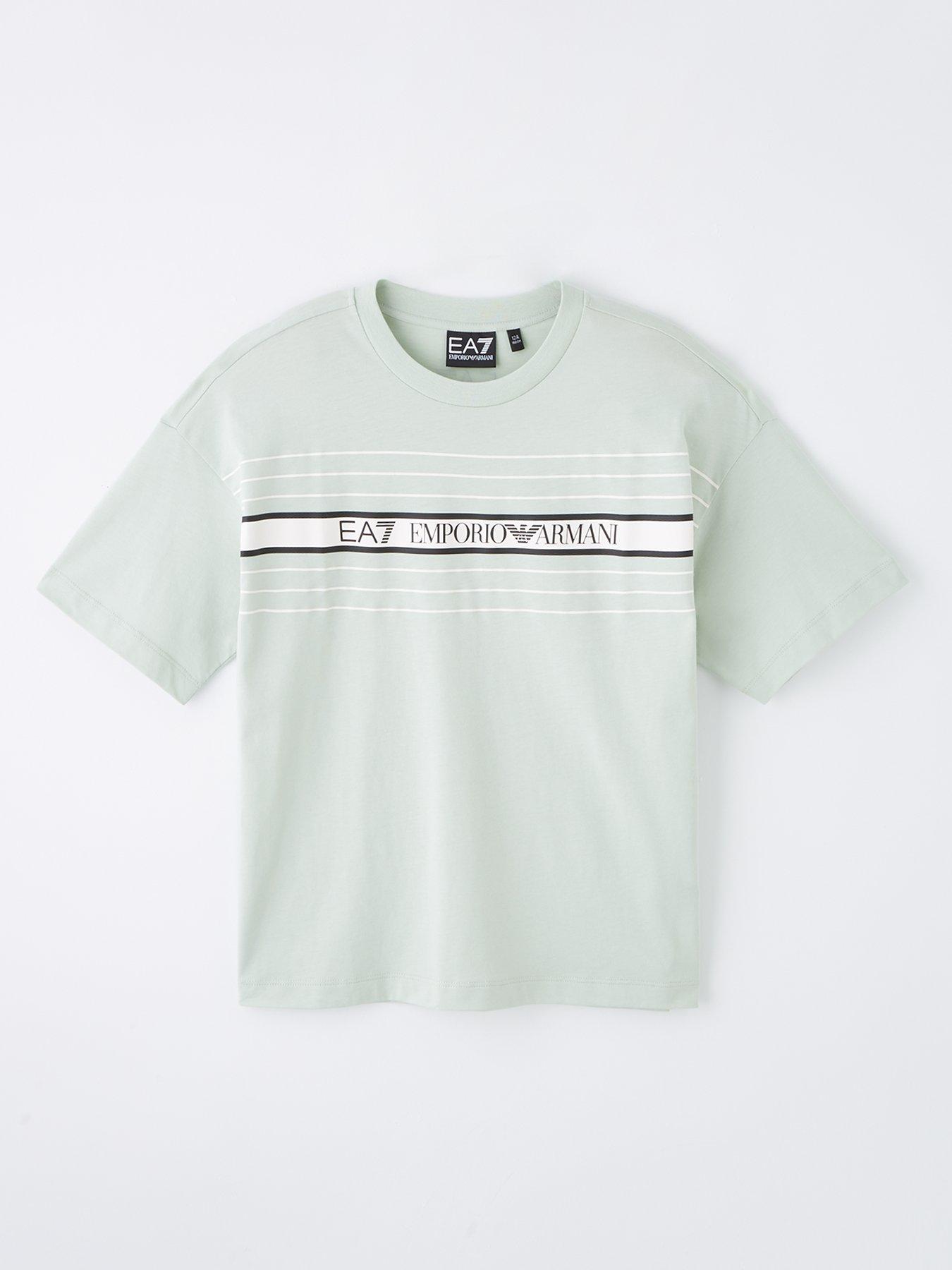 undefined Boys Extended Logo Short Sleeve T-Shirt - Light Green