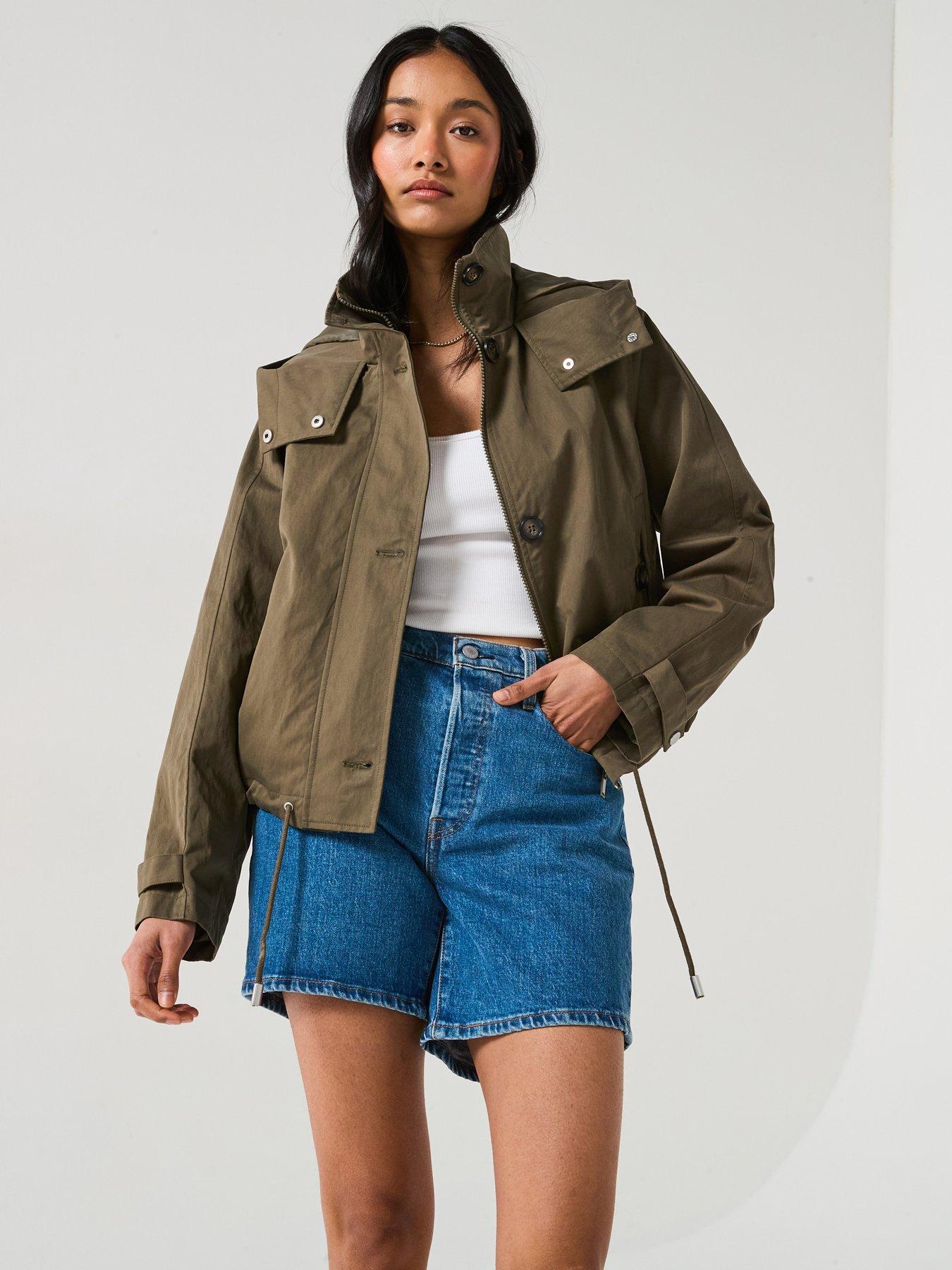 V by Very Hooded Cotton Jacket - Khaki