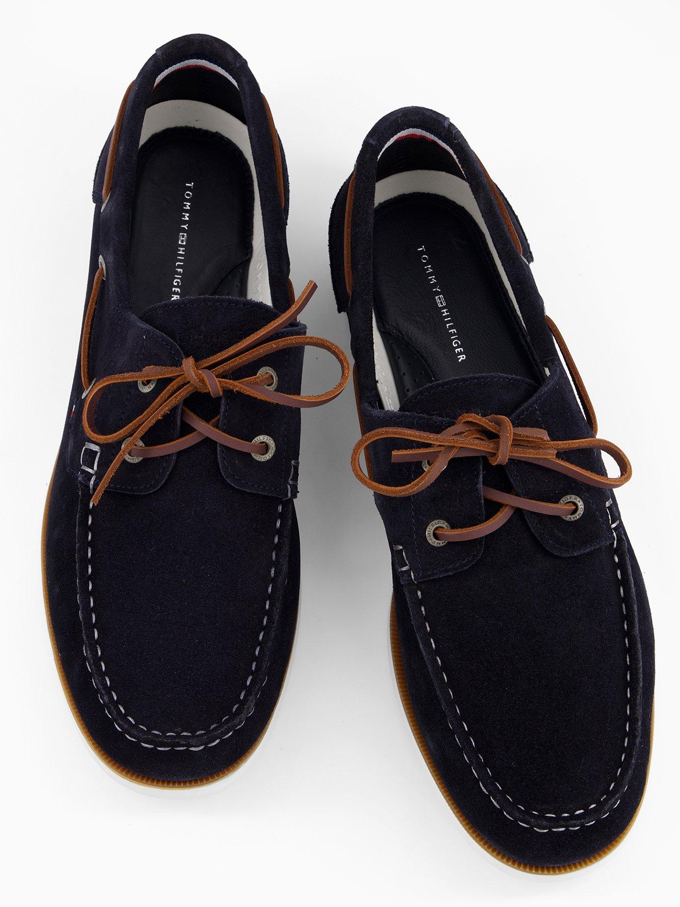 Image 3 of 7 of Tommy Hilfiger TH Core Suede Boat Shoes - Navy