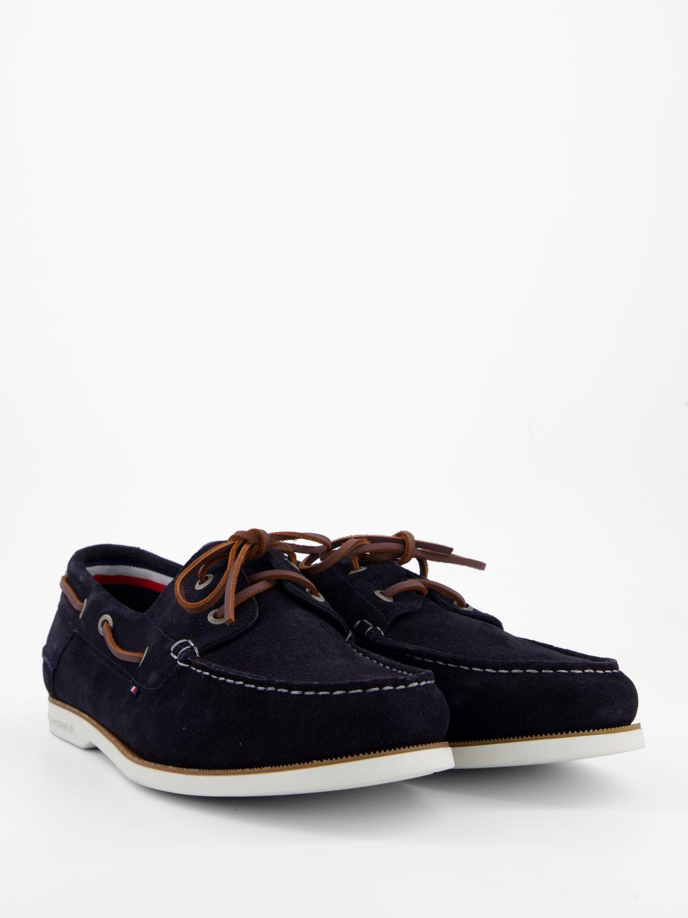 Image 6 of 7 of Tommy Hilfiger TH Core Suede Boat Shoes - Navy