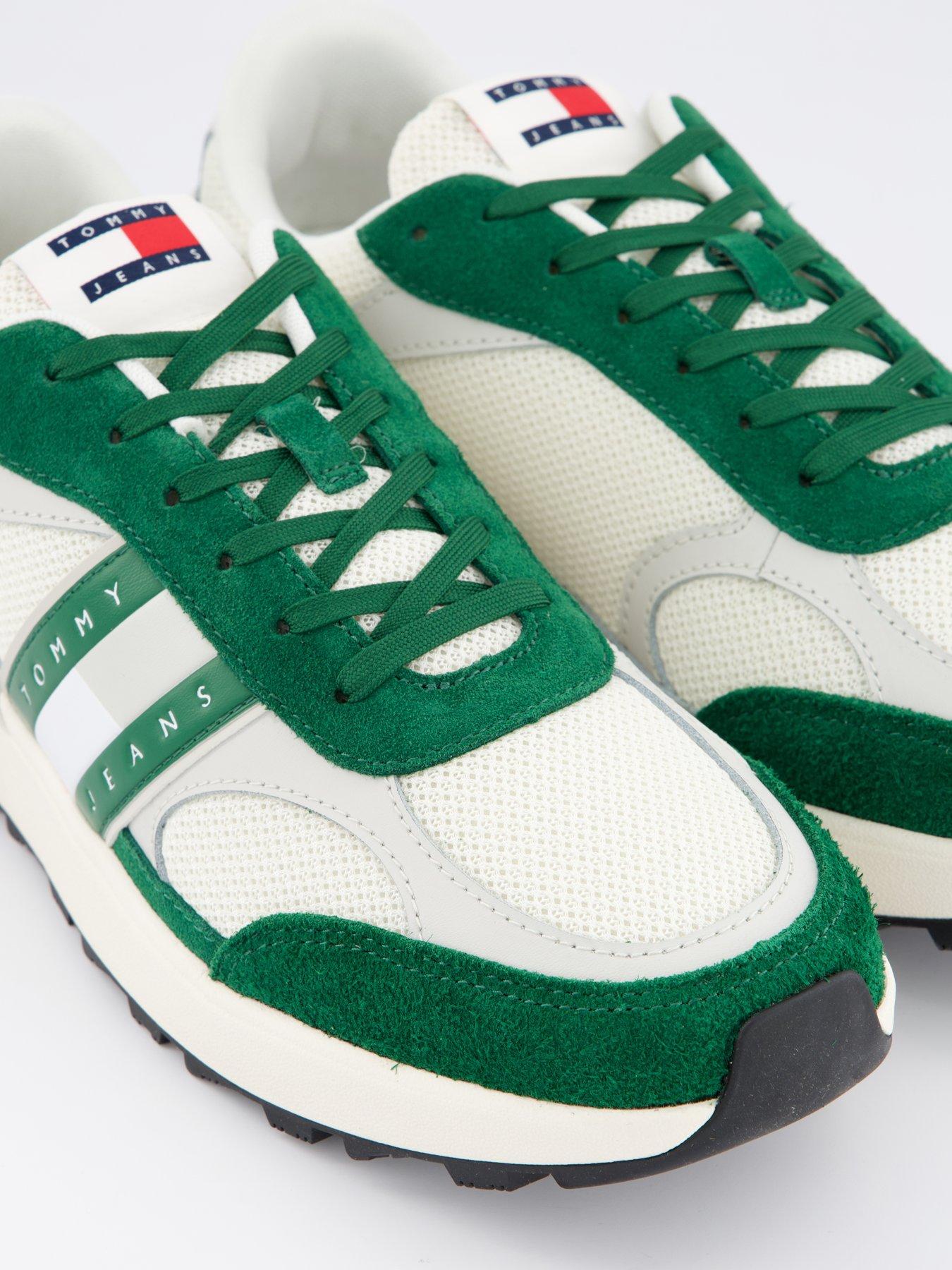 Image 5 of 7 of Tommy Jeans Mixed Media Technical Runner Shoes - White/Green