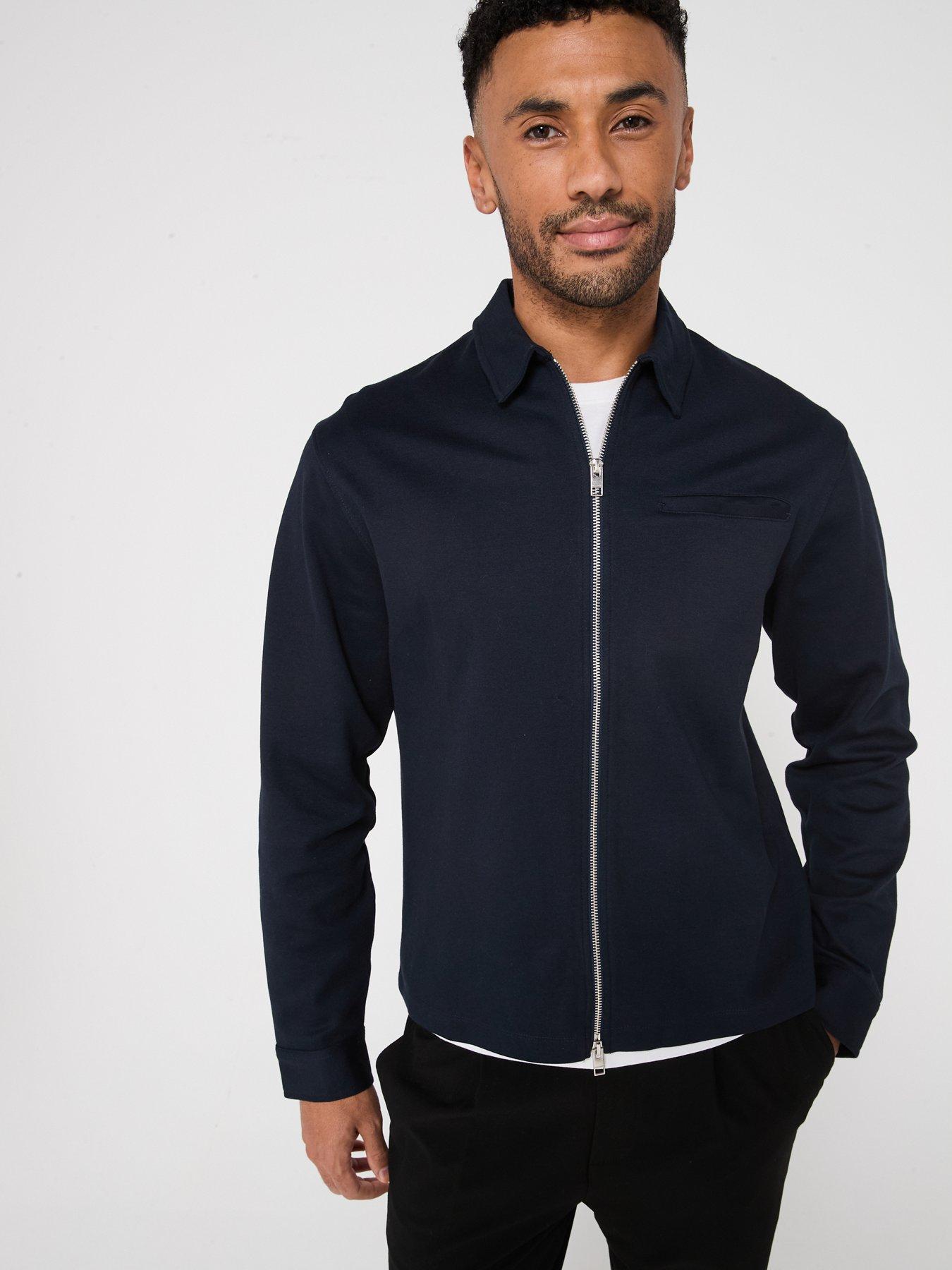  image of jack-jones-ezra-zip-through-overshirt-navy