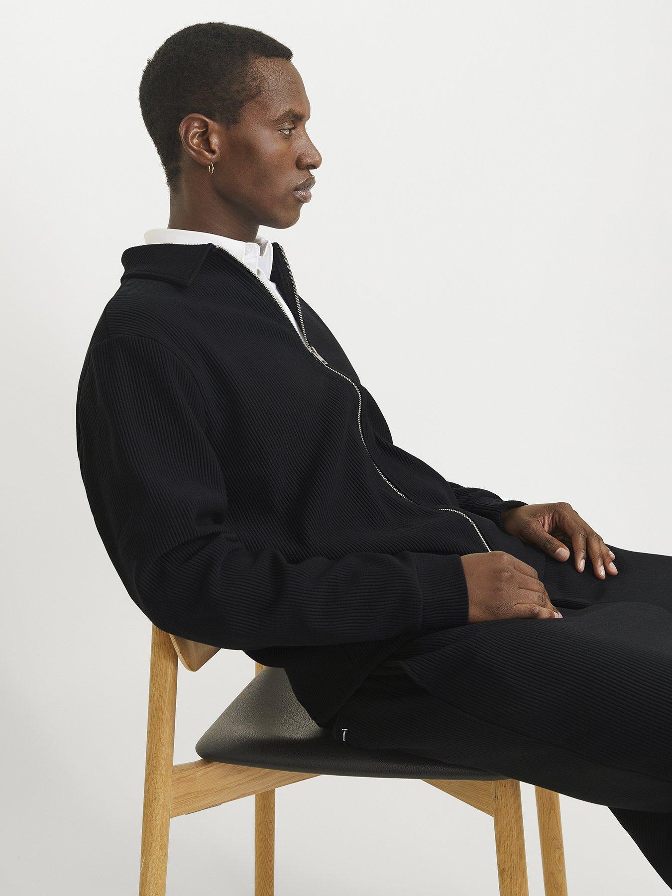  image of jack-jones-rick-zip-through-overshirt-black