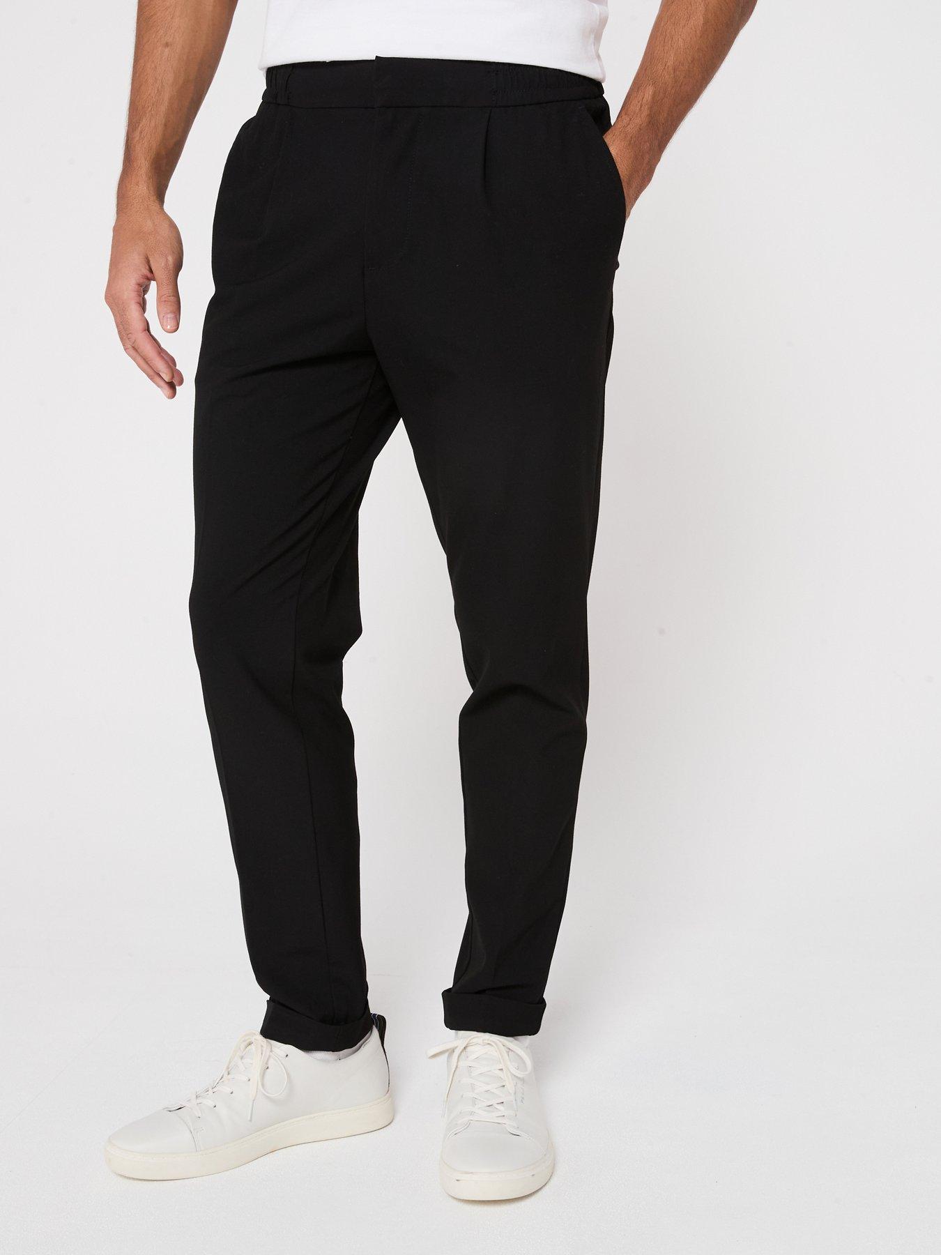  image of jack-jones-diego-tapered-fit-chinos-black