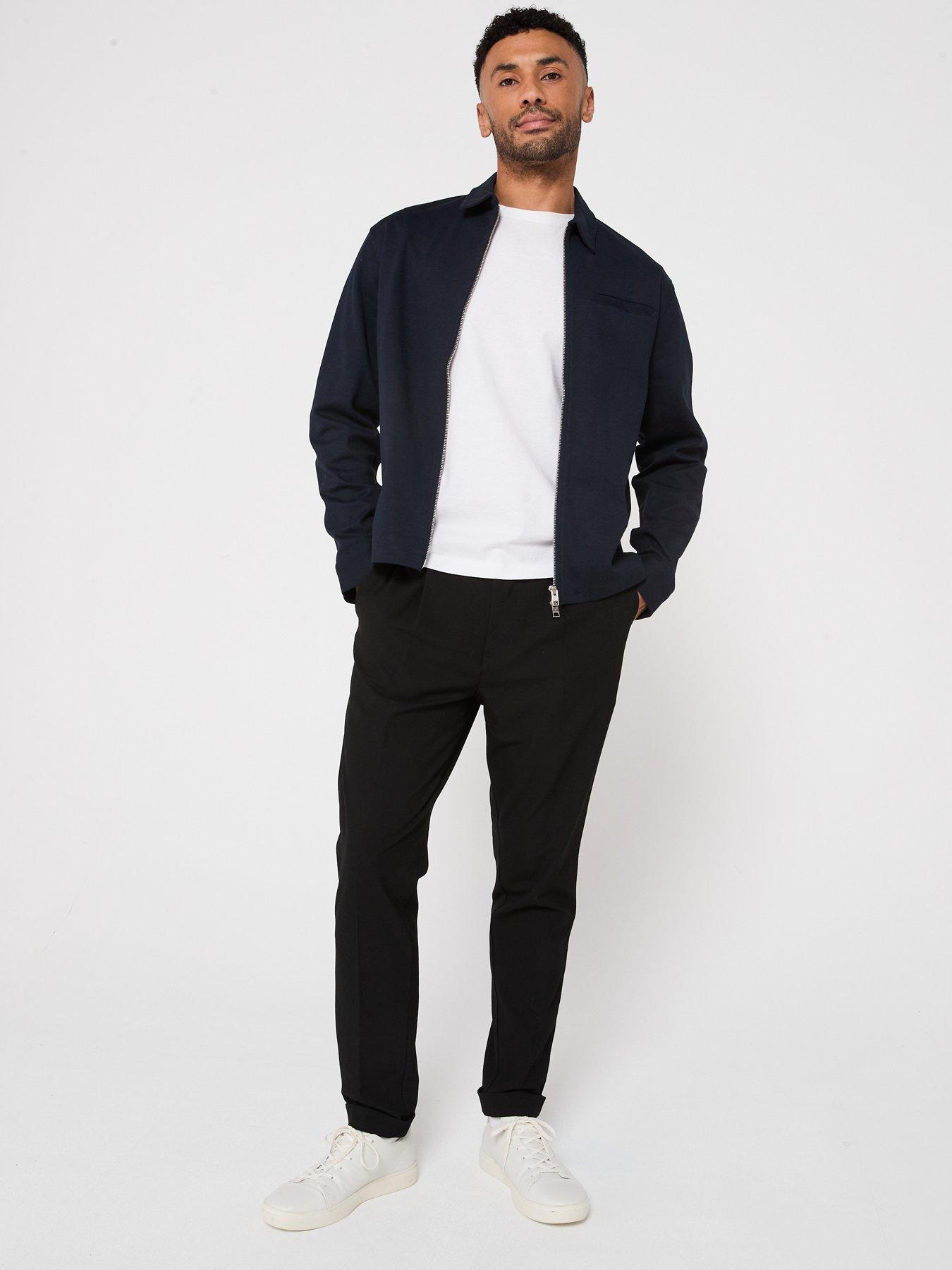 image of jack-jones-diego-tapered-fit-chinos-black