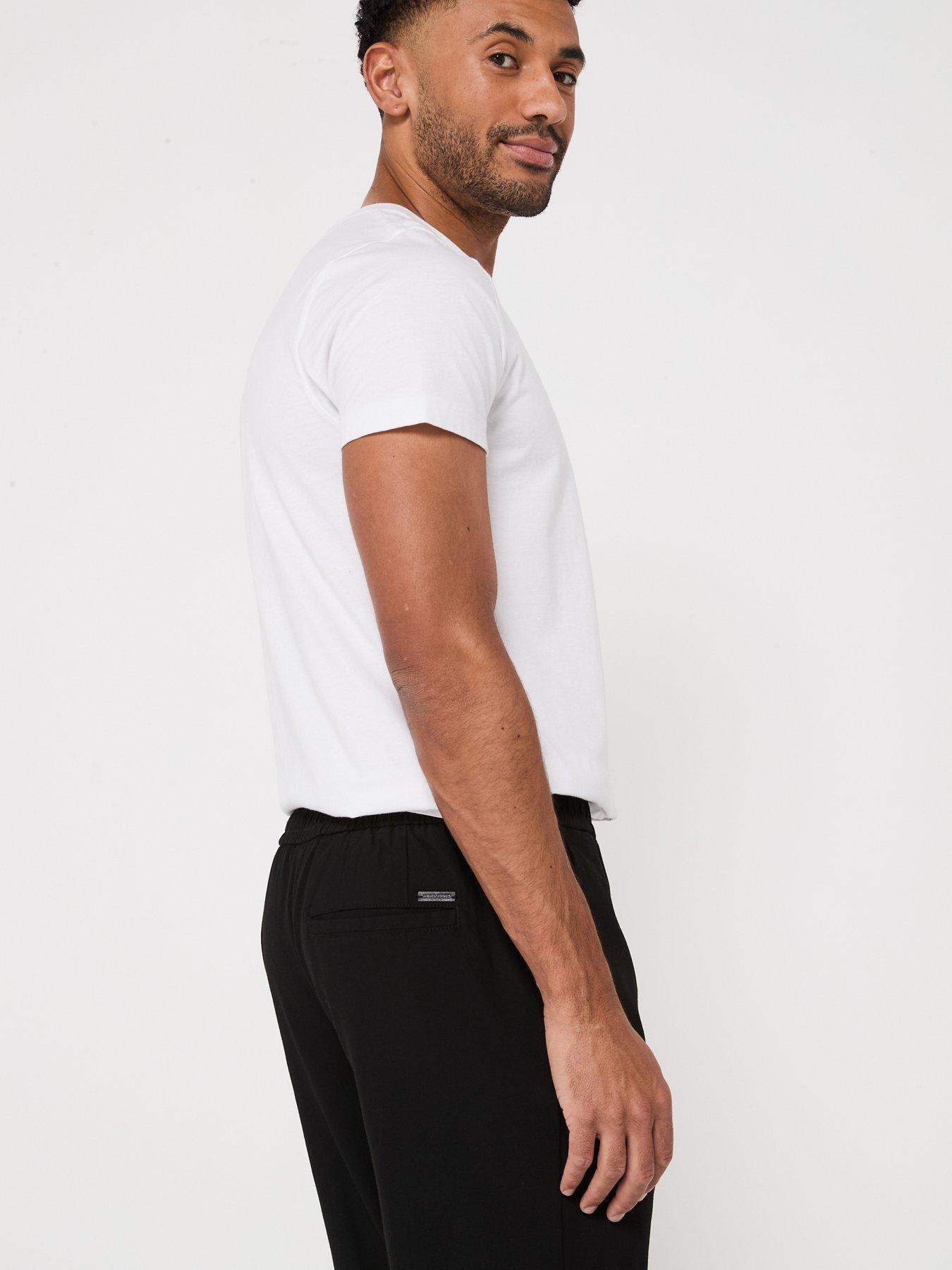  image of jack-jones-diego-tapered-fit-chinos-black