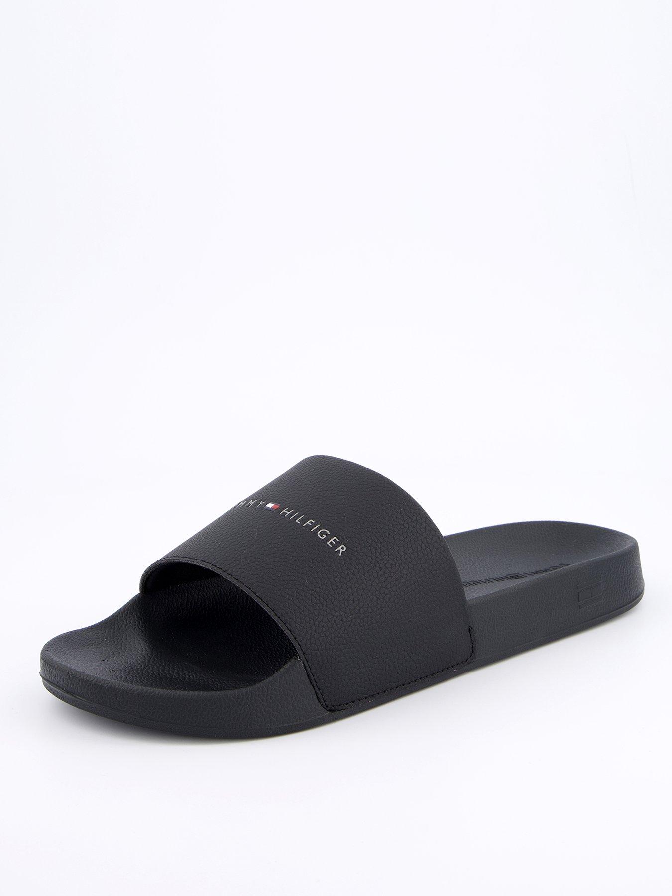 Tommy Hilfiger NYC Pool Sliders Black Littlewoods