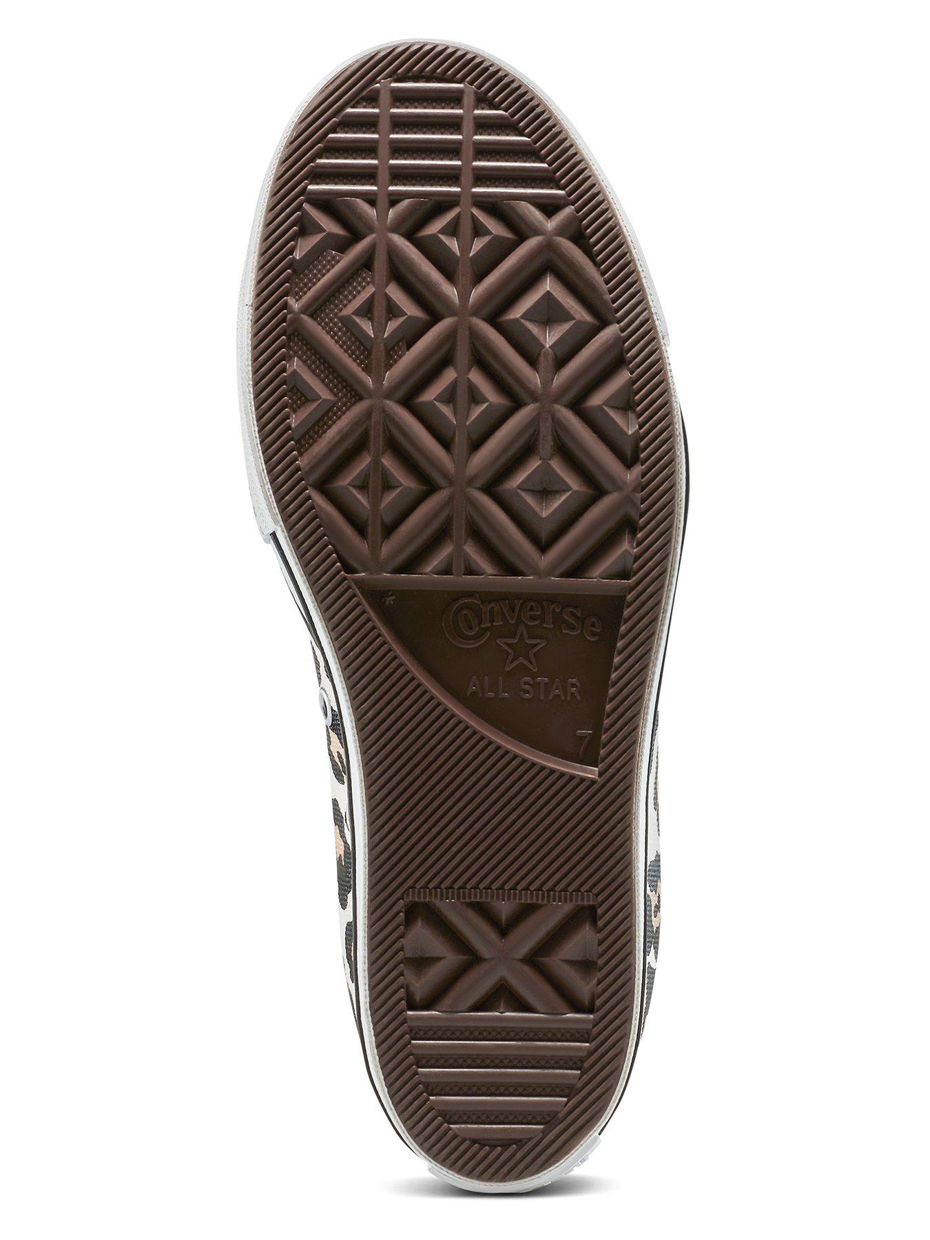  image of converse-womens-chuck-taylor-all-star-wedge-canvas-hi-top-trainers-leopard-print