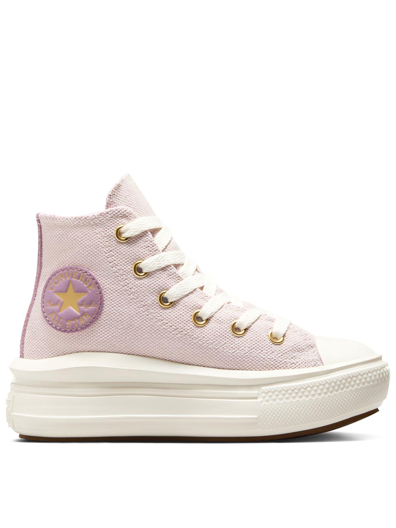  image of converse-kids-chuck-taylor-all-star-move-polyester-hi-top-trainers-beige