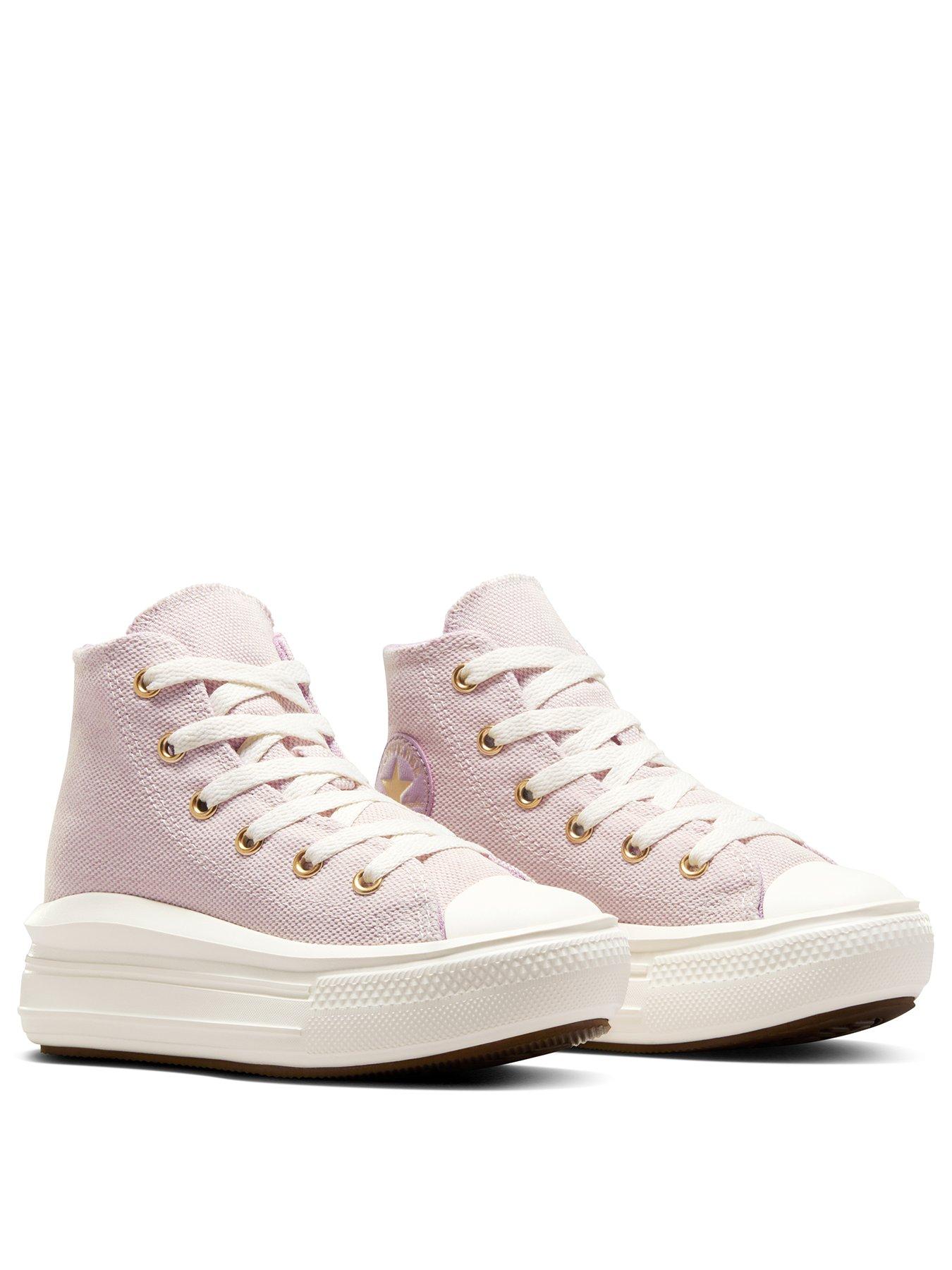  image of converse-kids-chuck-taylor-all-star-move-polyester-hi-top-trainers-beige
