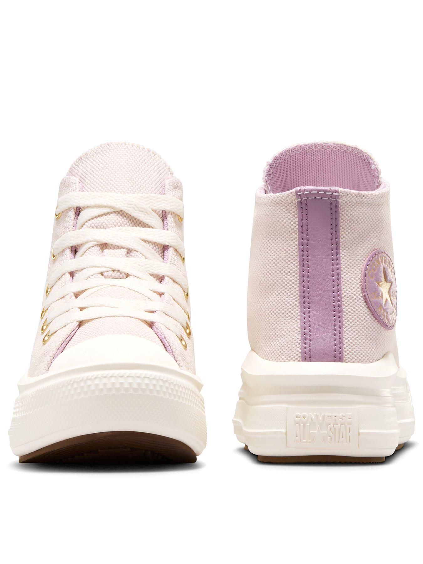  image of converse-kids-chuck-taylor-all-star-move-polyester-hi-top-trainers-beige