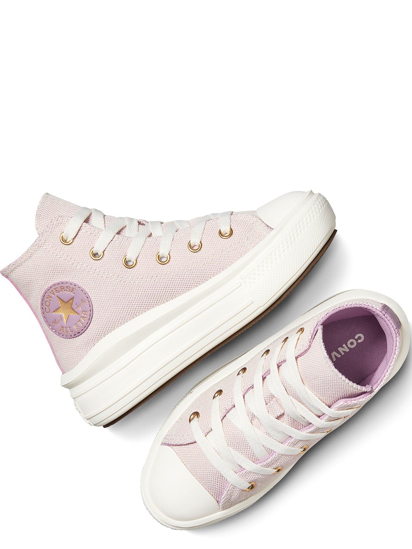  image of converse-kids-chuck-taylor-all-star-move-polyester-hi-top-trainers-beige