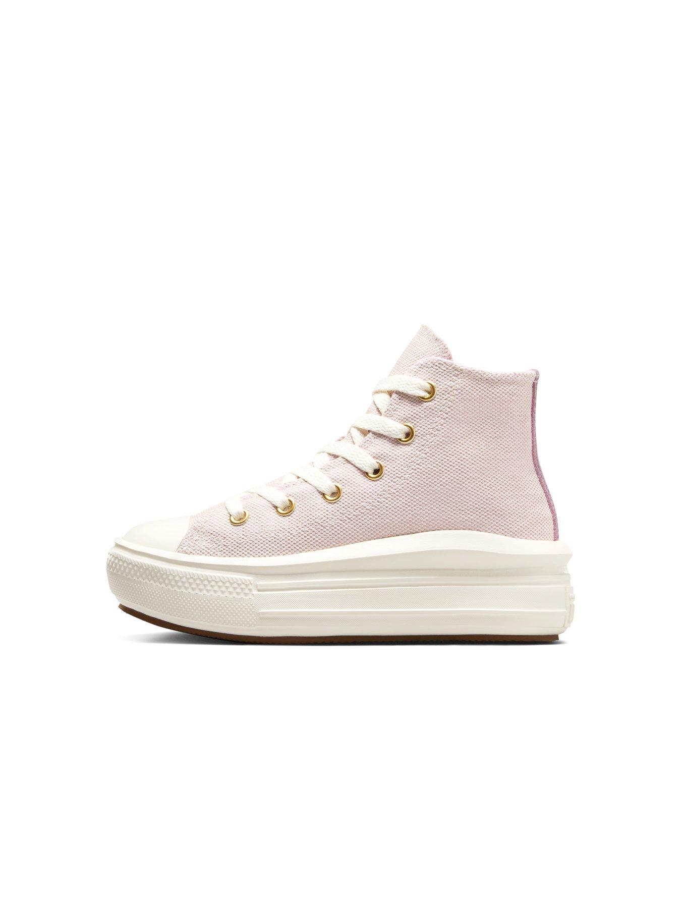  image of converse-kids-chuck-taylor-all-star-move-polyester-hi-top-trainers-beige