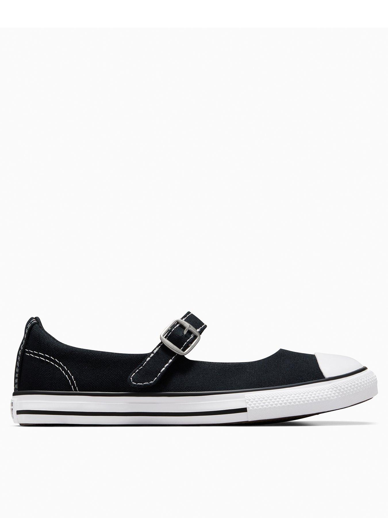  image of converse-kids-chuck-taylor-all-star-dainty-mary-jane-canvas-ox-blackwhite