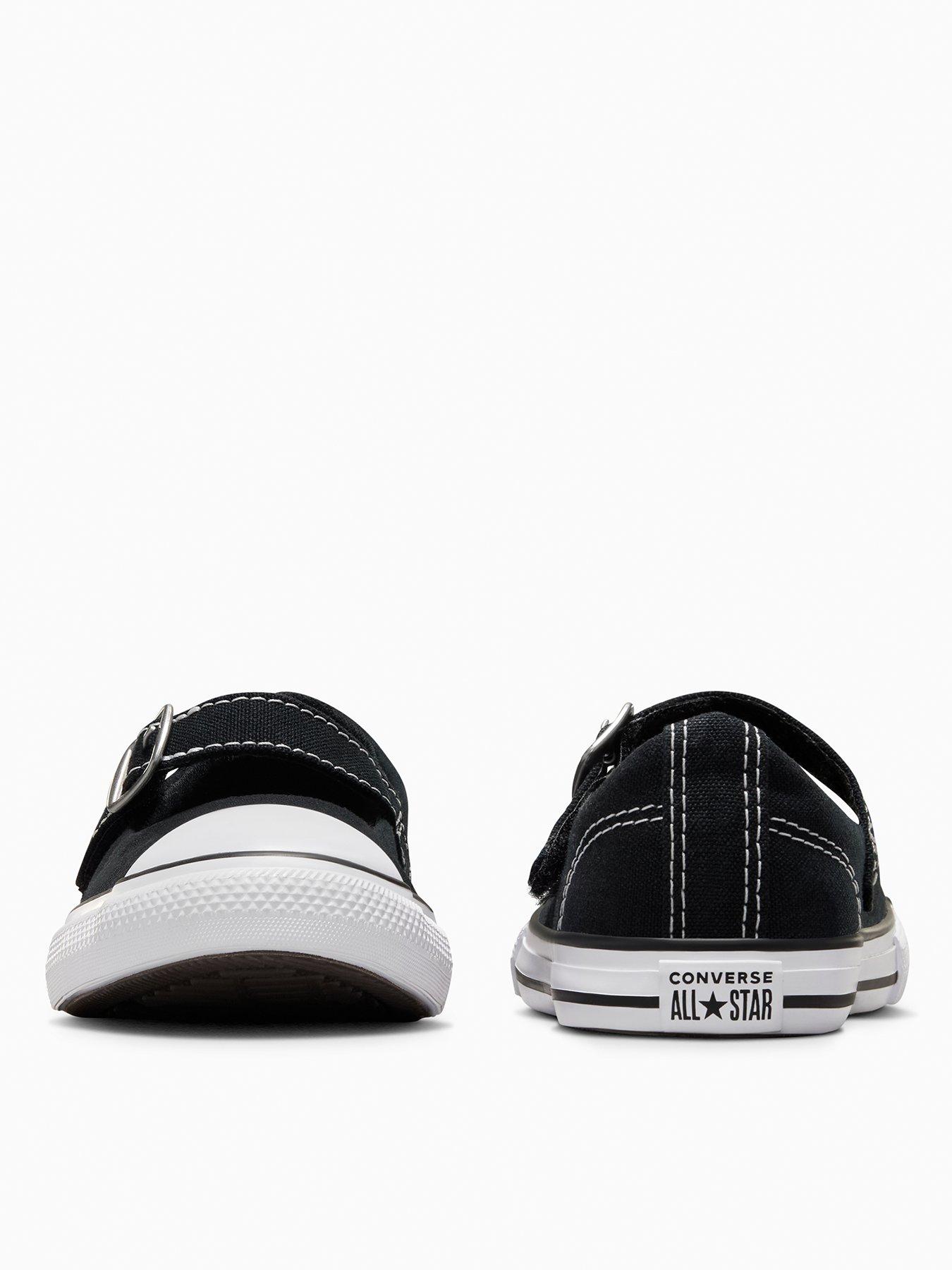  image of converse-kids-chuck-taylor-all-star-dainty-mary-jane-canvas-ox-blackwhite