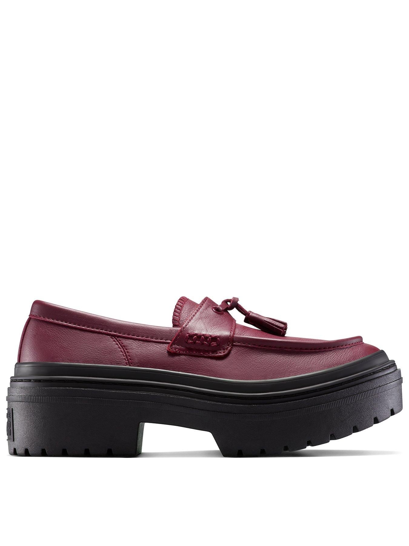 Converse Womens Chuck Taylor All Star Lugged Heel Loafer Leather Ox - Deep Bordeaux