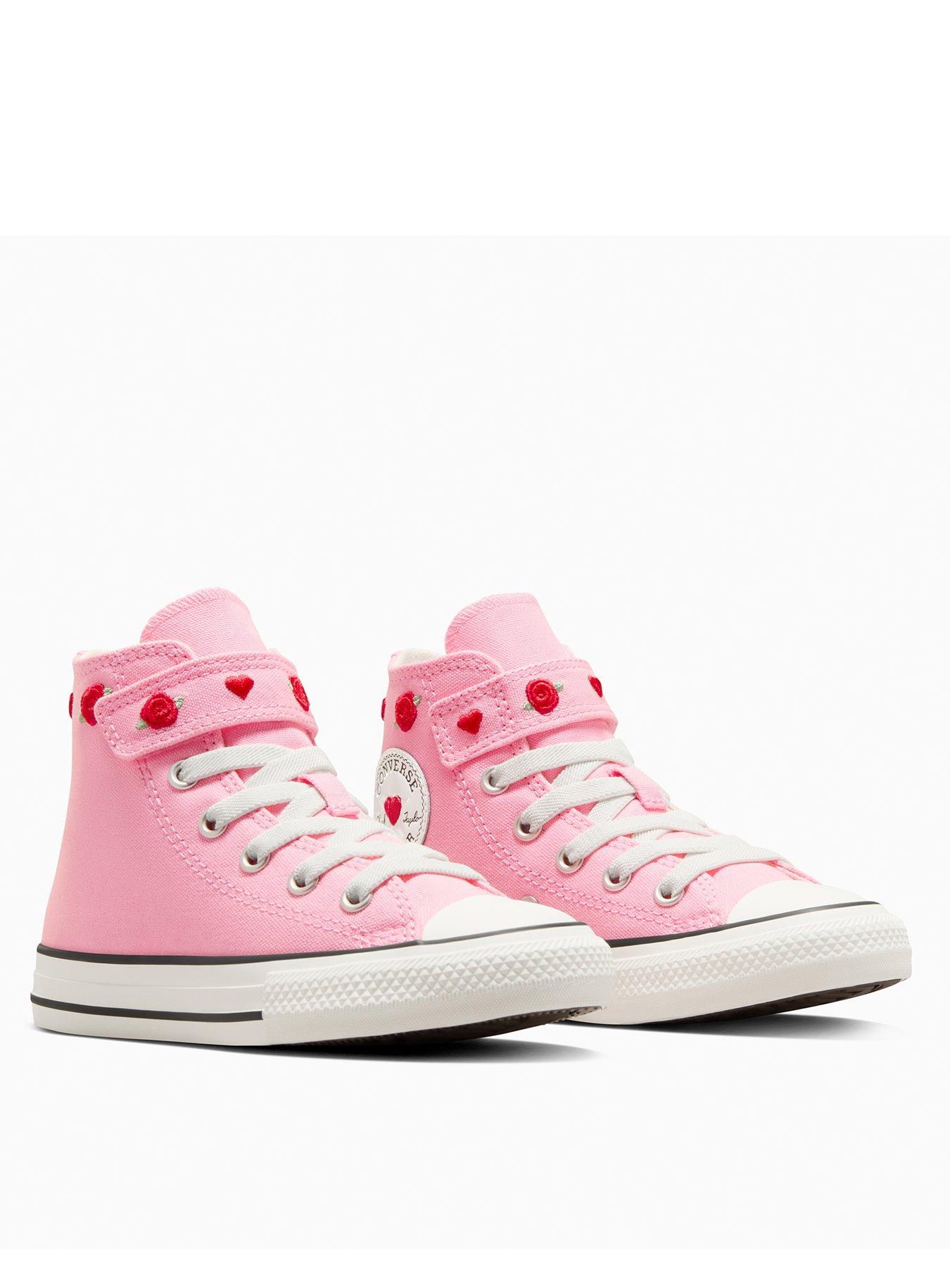 image of converse-kids-chuck-taylor-all-star-1v-canvas-hi-red
