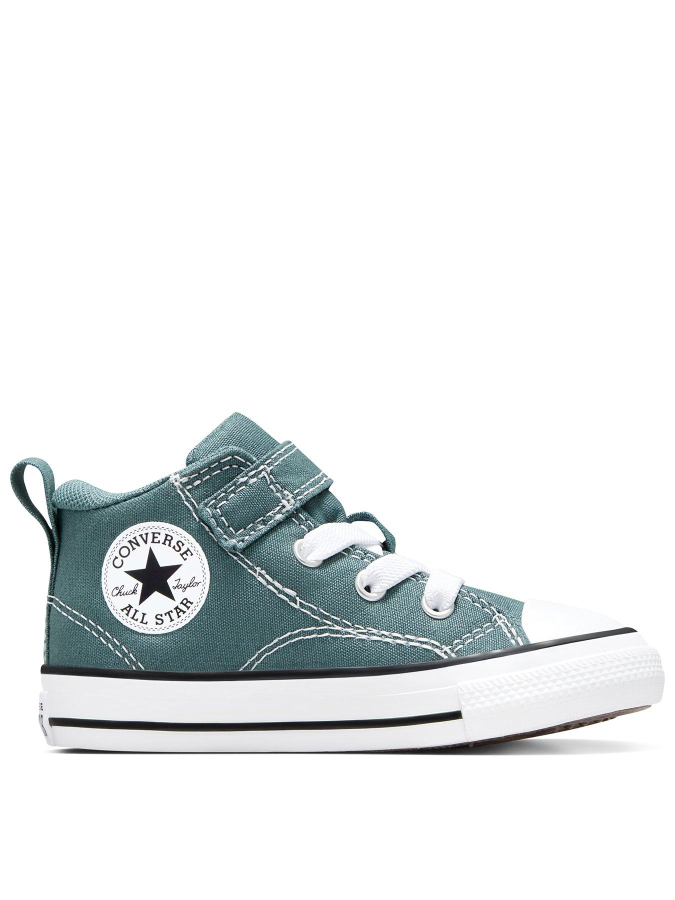  image of converse-kids-chuck-taylor-all-star-malden-street-1v-canvas-mid-top-green