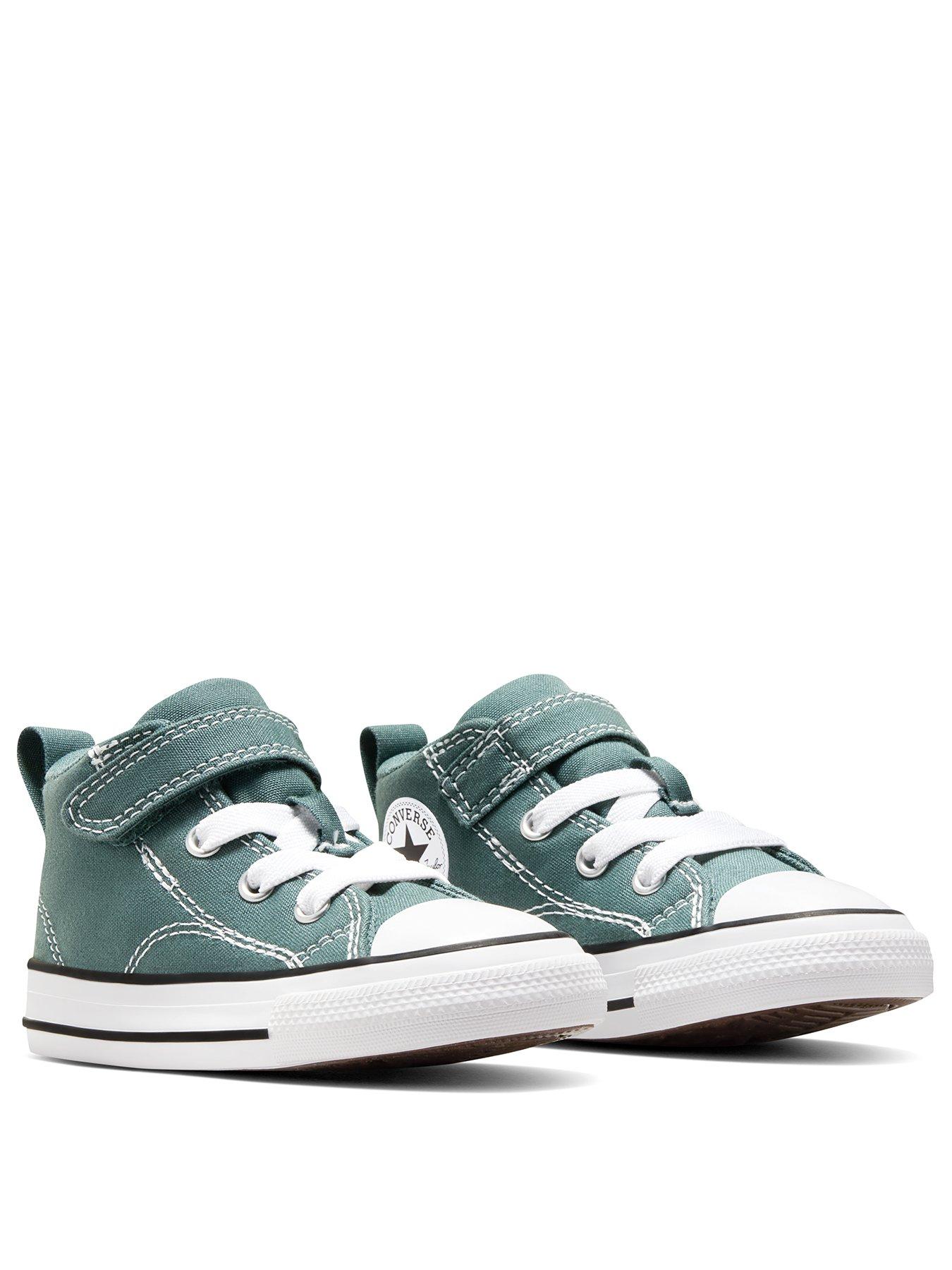  image of converse-kids-chuck-taylor-all-star-malden-street-1v-canvas-mid-top-green