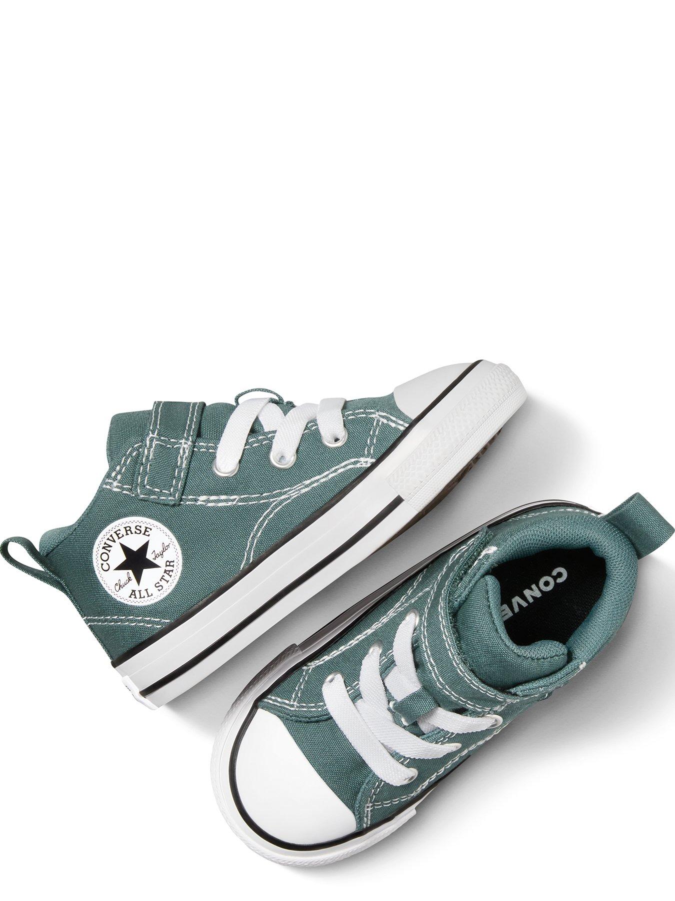  image of converse-kids-chuck-taylor-all-star-malden-street-1v-canvas-mid-top-green