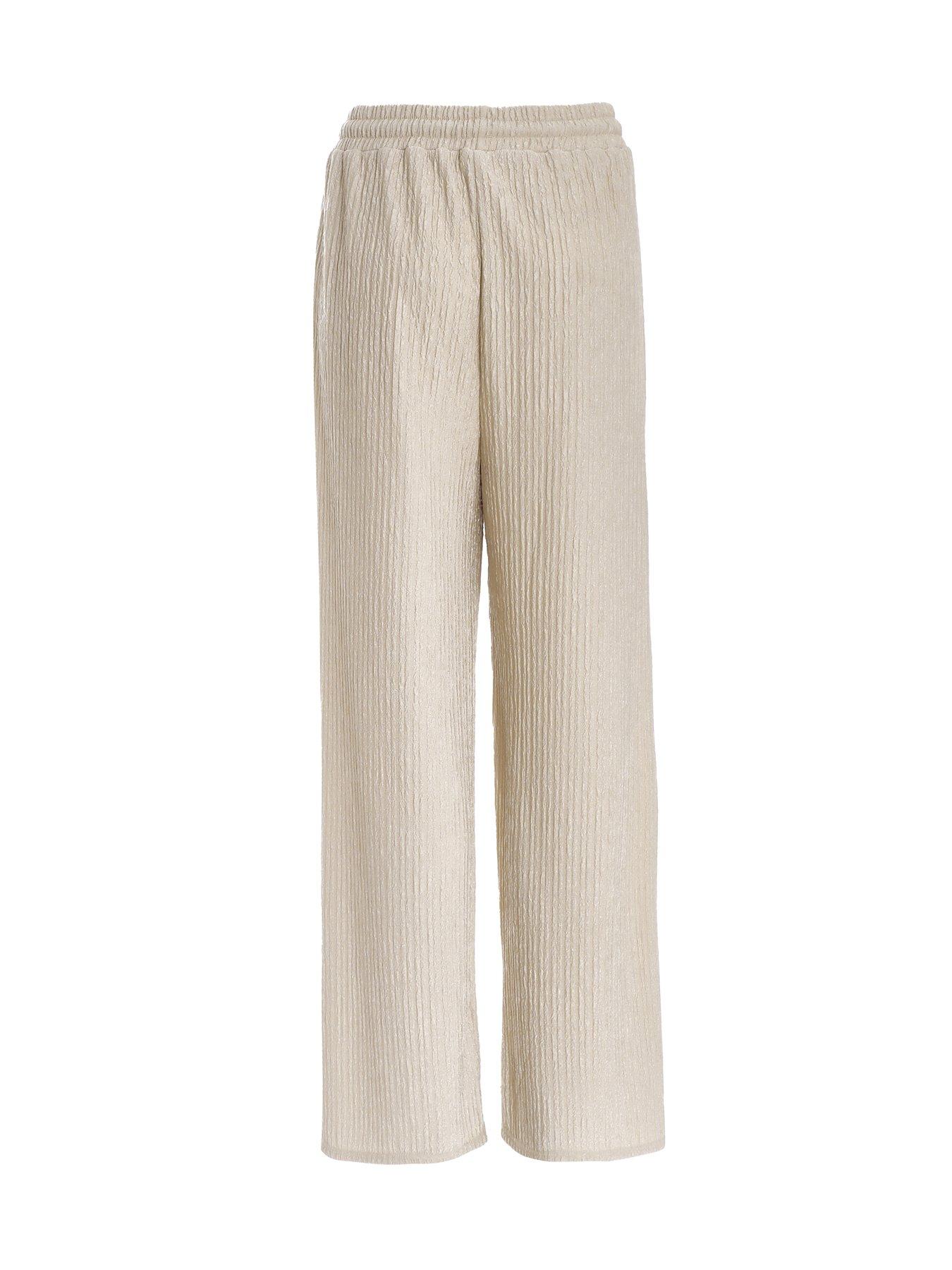 Image 5 of 6 of Quiz Stone Textured Palazzo Trousers