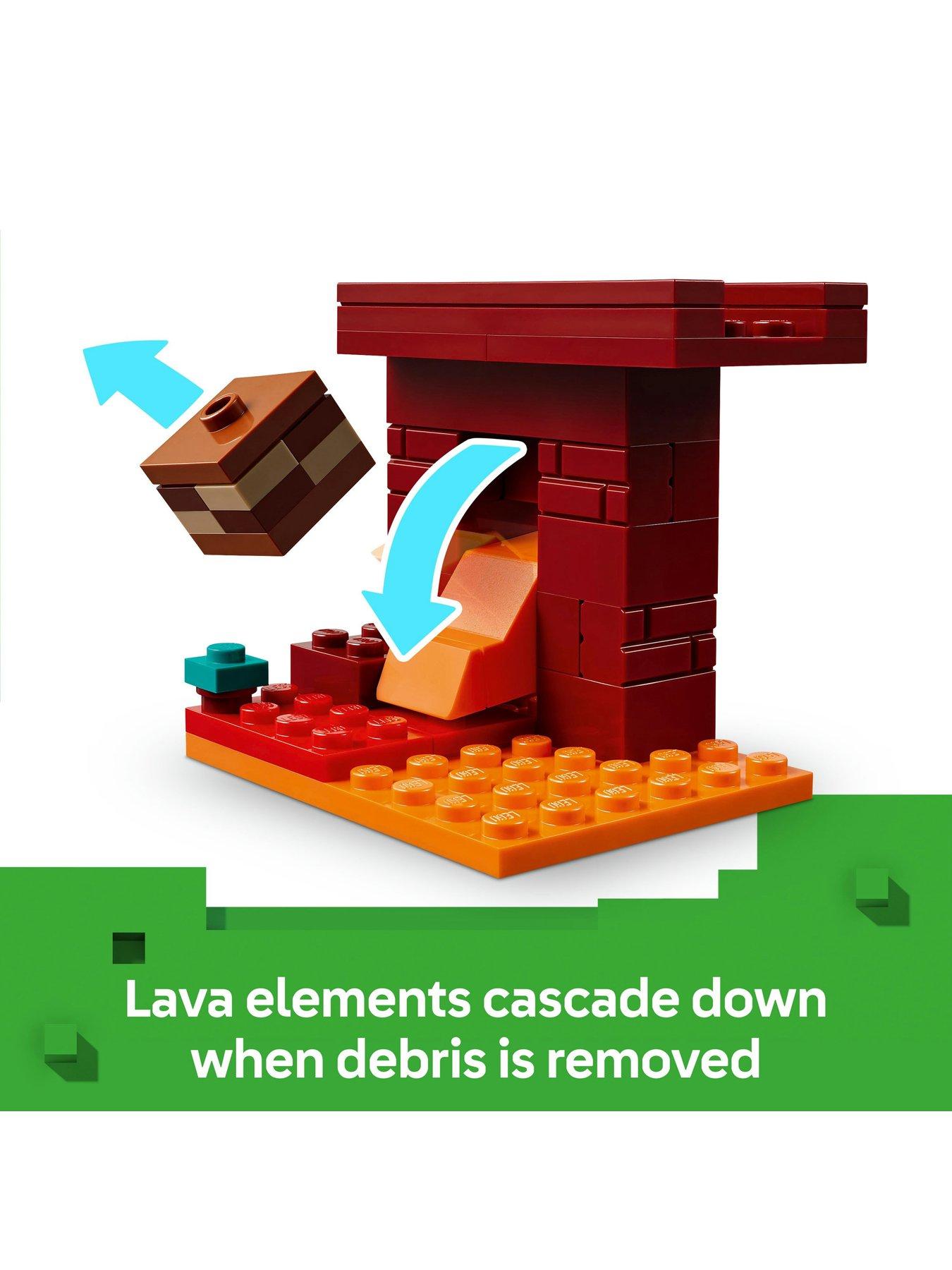  image of lego-minecraft-the-nether-lava-battle-set-21266