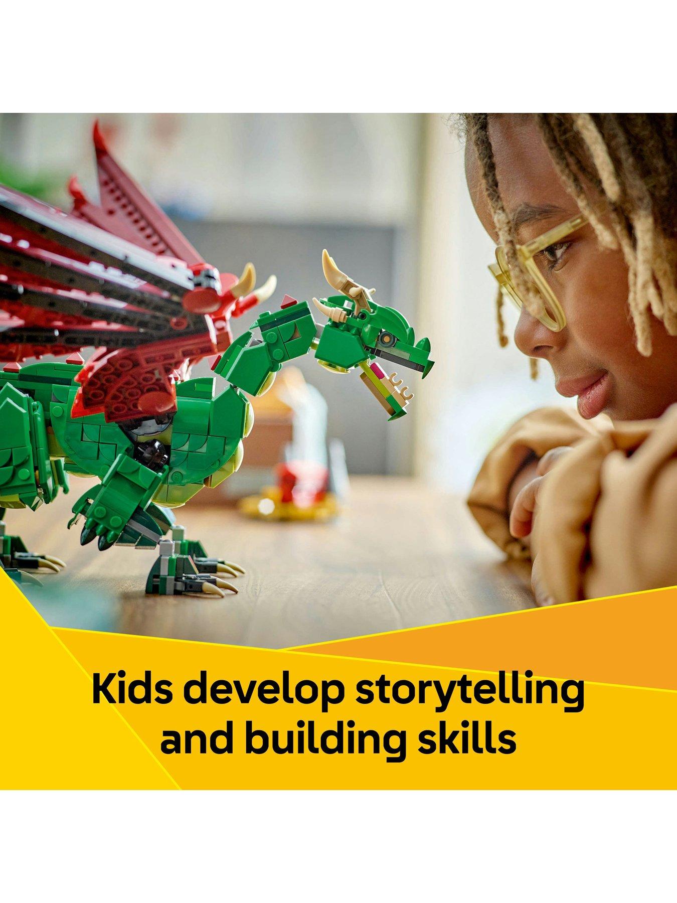  image of lego-creator-3in1-medieval-dragon-toy-playset-31161
