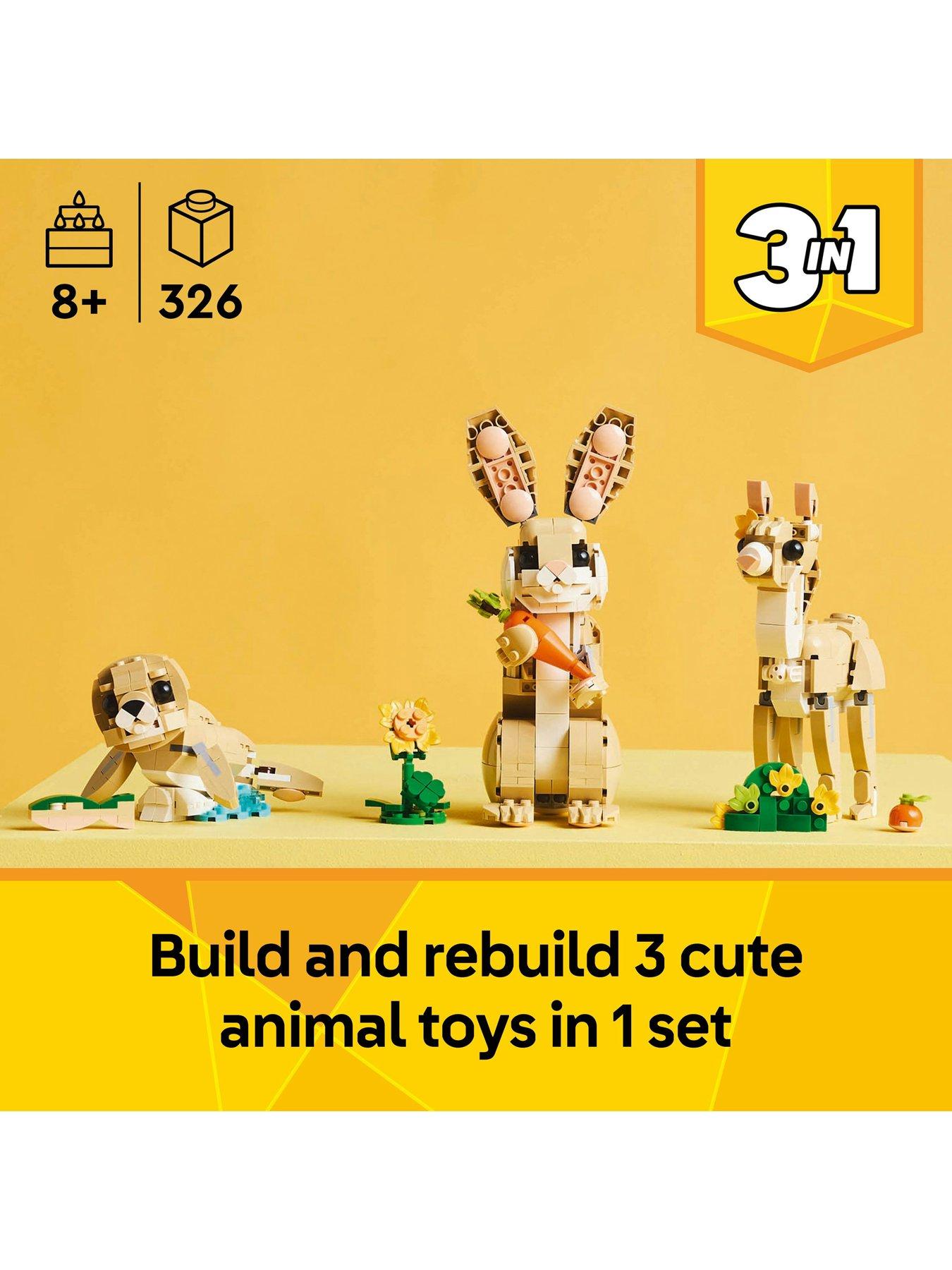  image of lego-creator-3in1-cute-bunny-toy-animal-set-31162