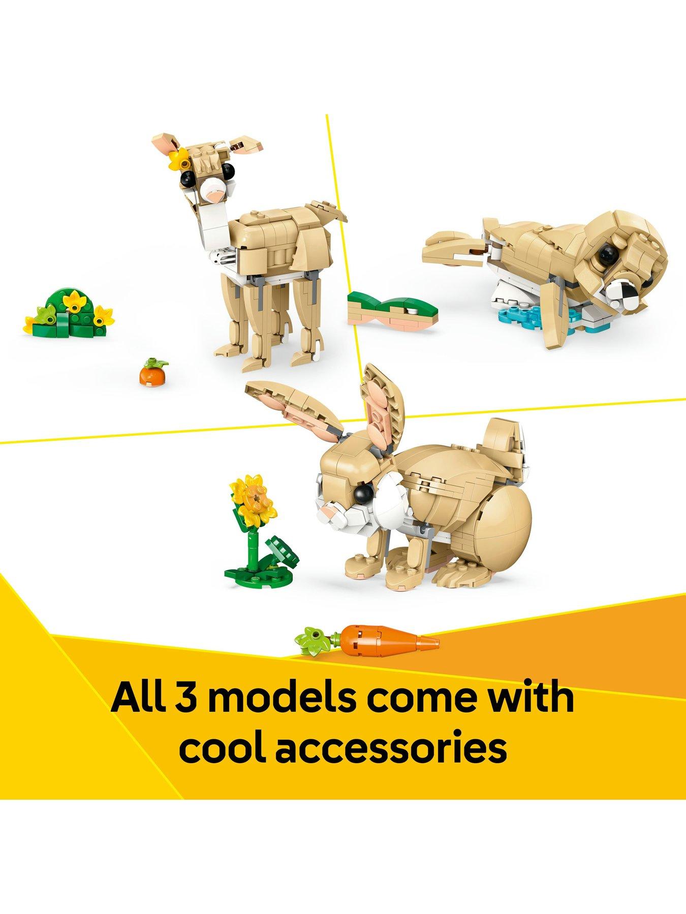 image of lego-creator-3in1-cute-bunny-toy-animal-set-31162