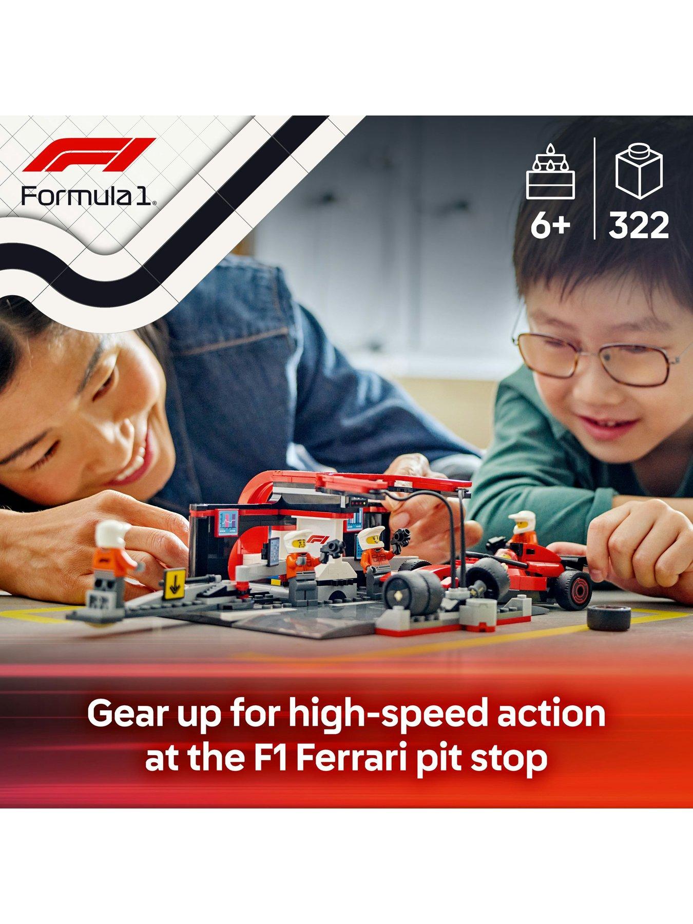  image of lego-city-f1-pit-stop-amp-pit-crew-with-ferrari-car-60443