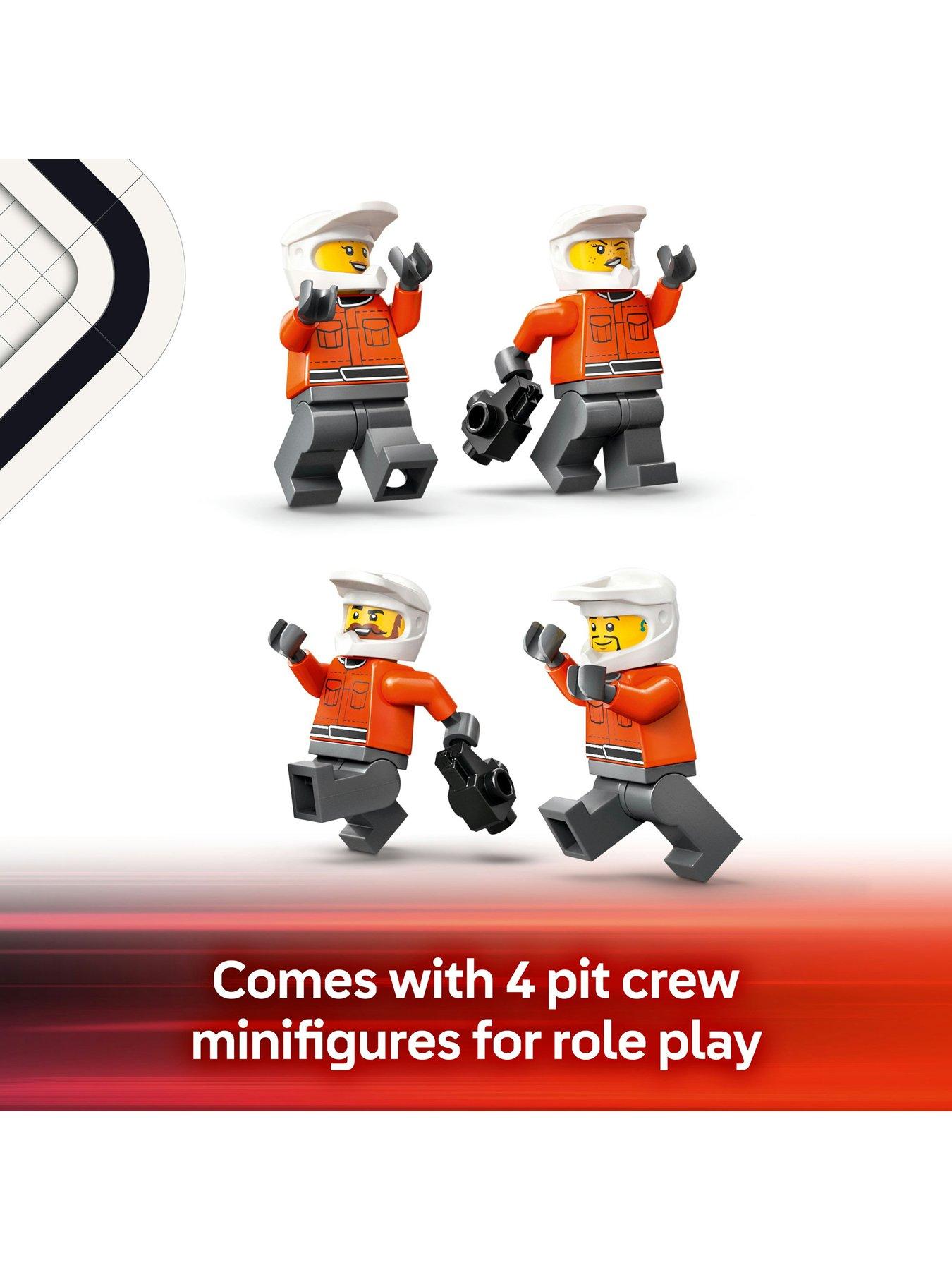  image of lego-city-f1-pit-stop-amp-pit-crew-with-ferrari-car-60443