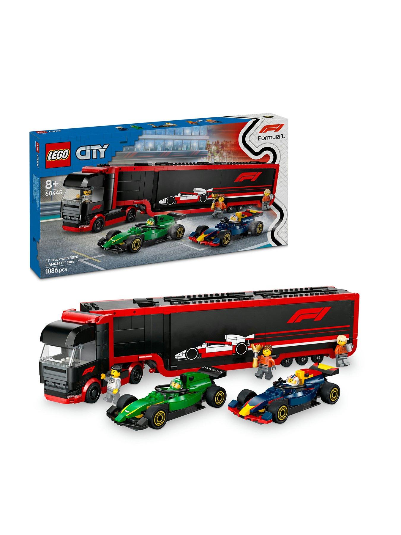 LEGO City F1 Truck with RB20  &  AMR24 F1 Cars 60445