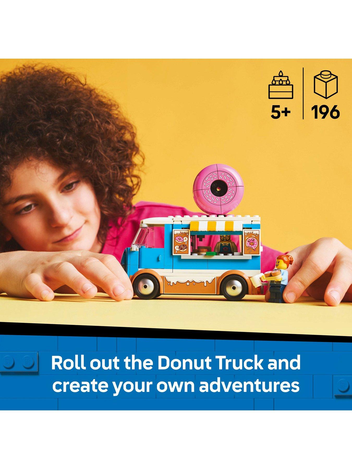  image of lego-city-doughnut-truck-set-with-toy-food-60452