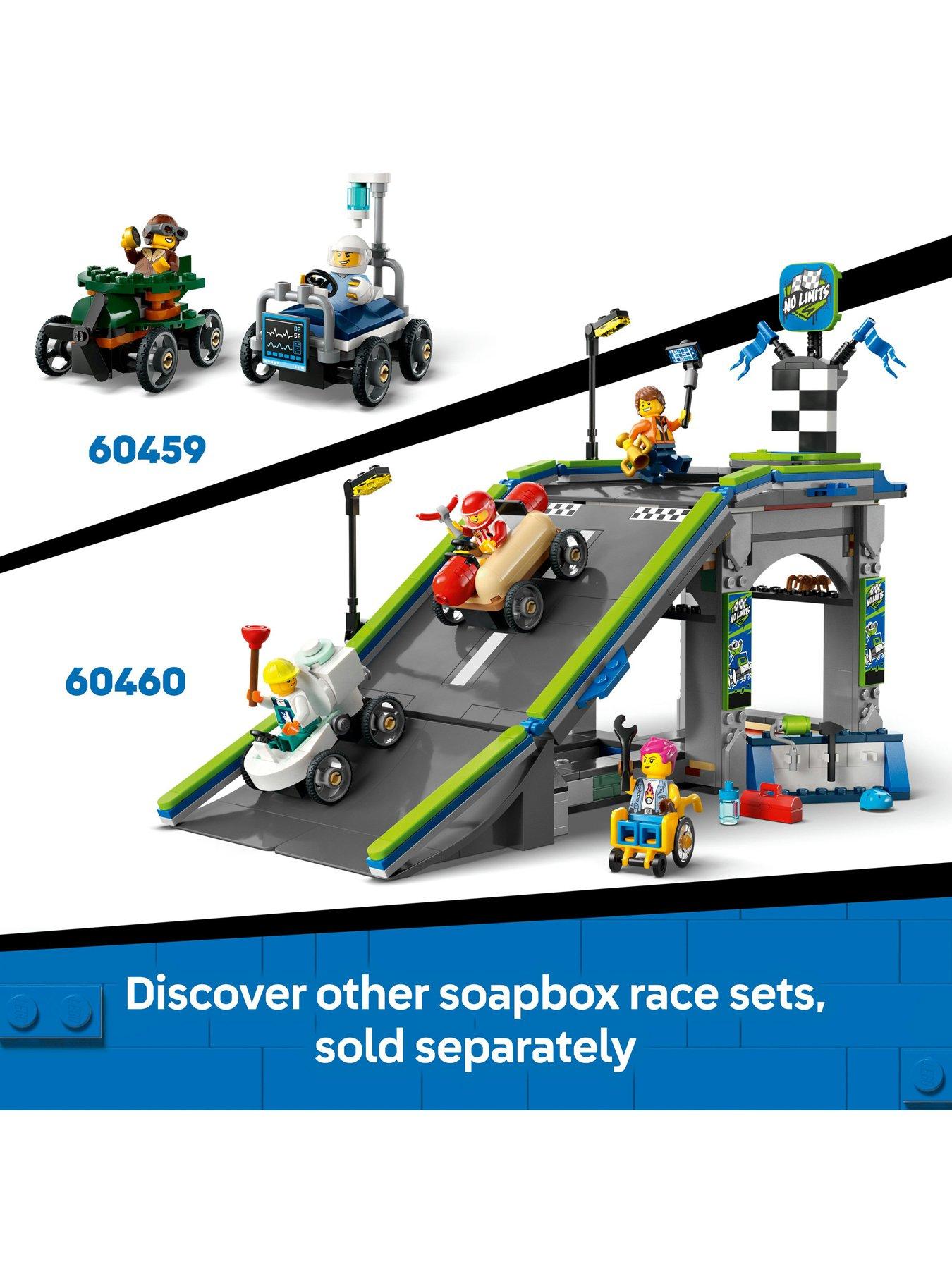  image of lego-city-pizza-vs-fire-truck-race-car-pack-60458