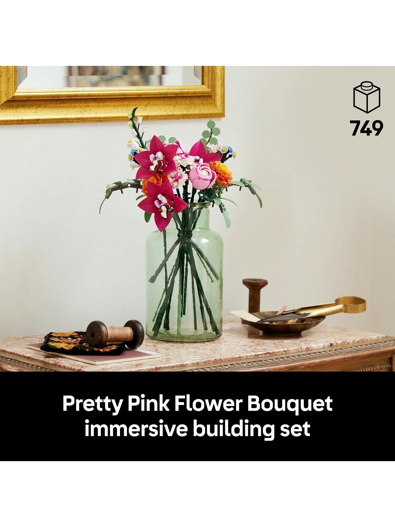 Image 2 of 8 of LEGO Botanical Pretty Pink Flower Bouquet Set 10342