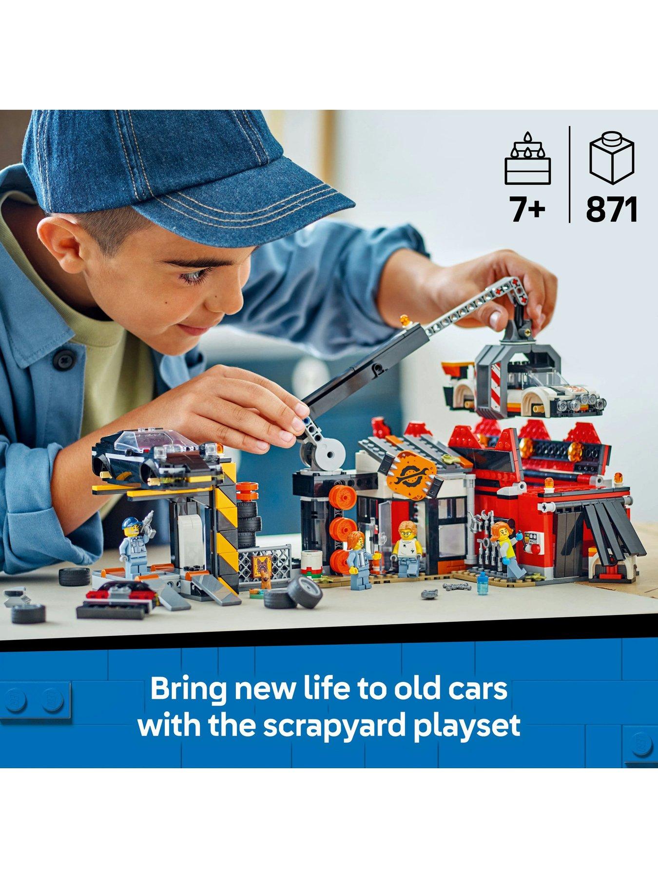 image of lego-city-scrapyard-with-cars-and-crane-toy-60472