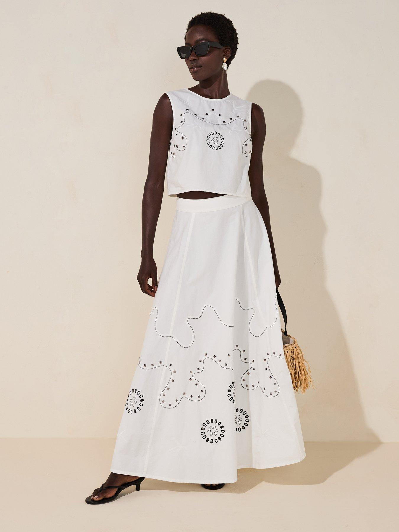 Image 3 of 6 of V by Very Studded Blouse Co-Ord - White