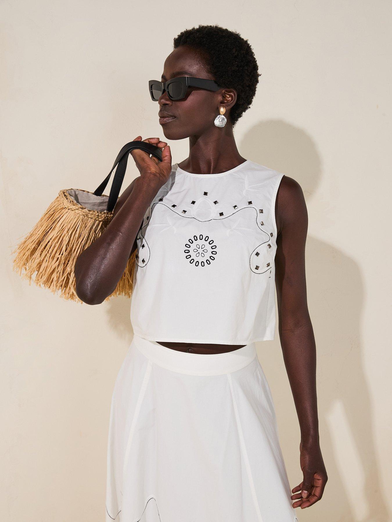 Image 6 of 6 of V by Very Studded Blouse Co-Ord - White