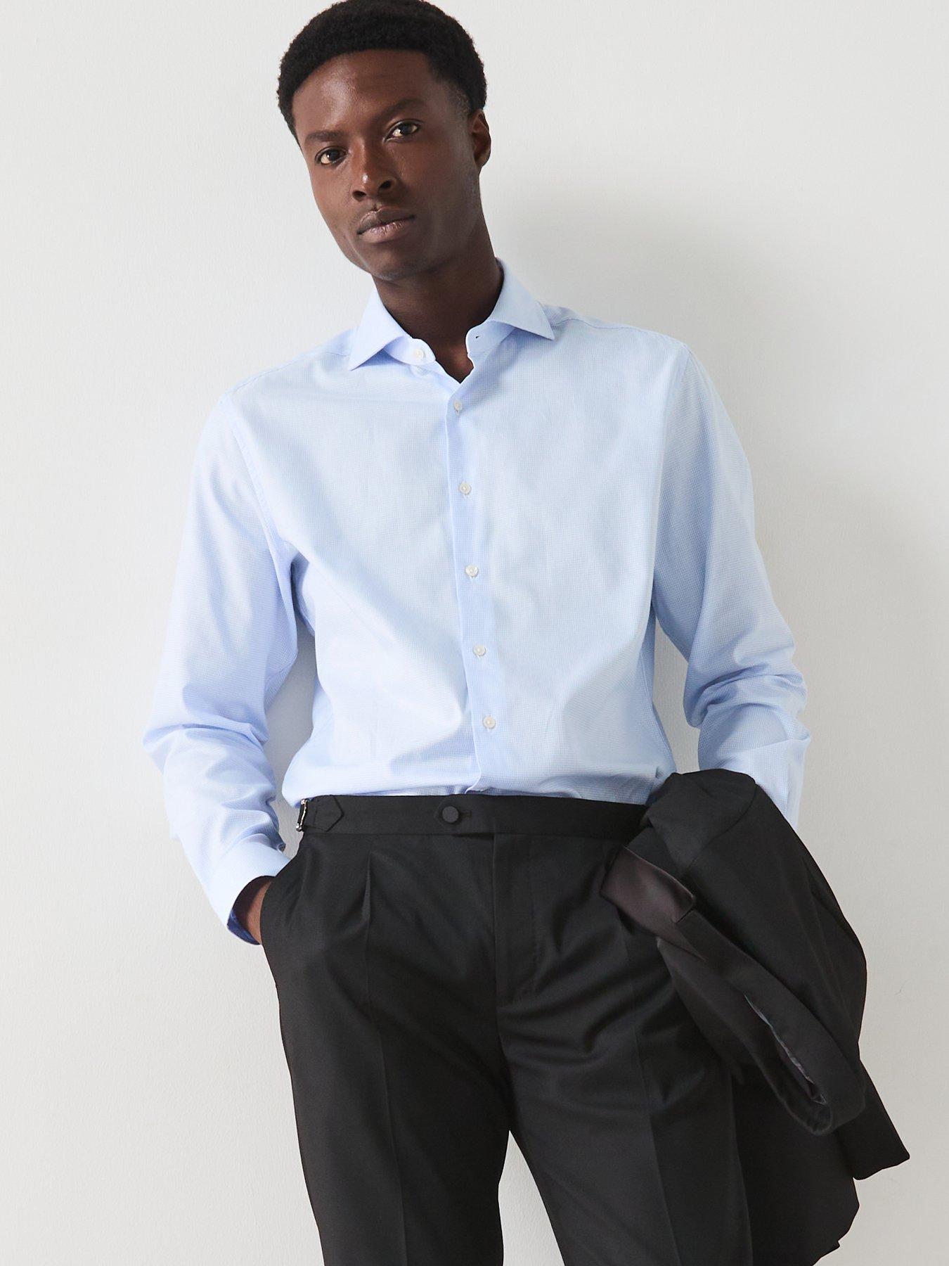  image of mango-luisiana-long-sleeved-formal-fit-shirt-light-blue
