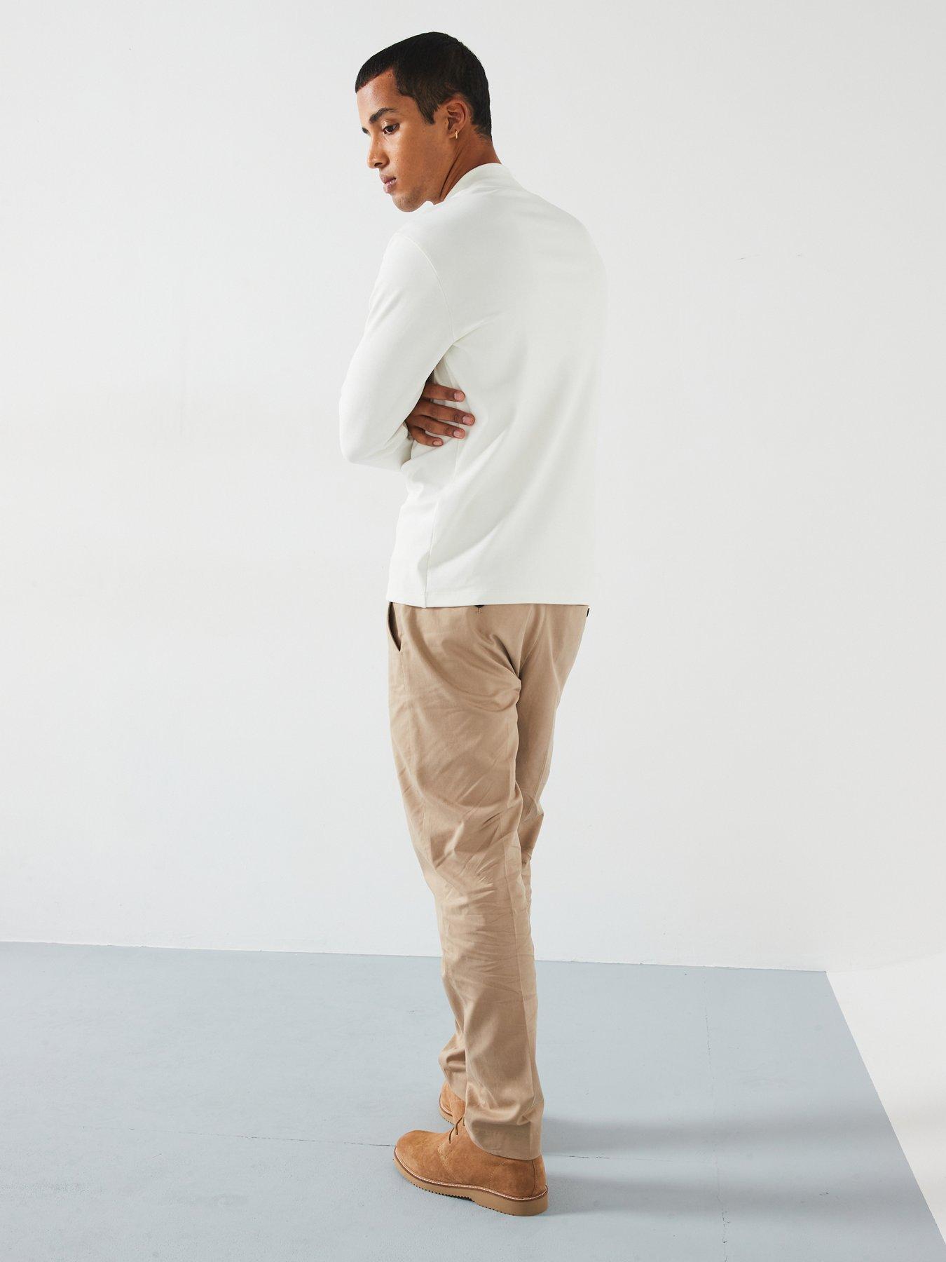  image of mango-luton-long-sleeved-high-neck-t-shirt-cream