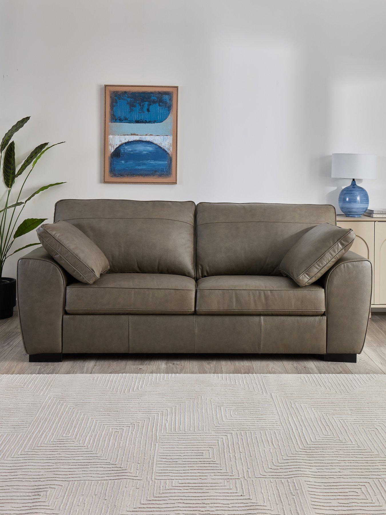 The Very Collection Sona Italian Leather 3 Seater Sofa - FSC® Certified
